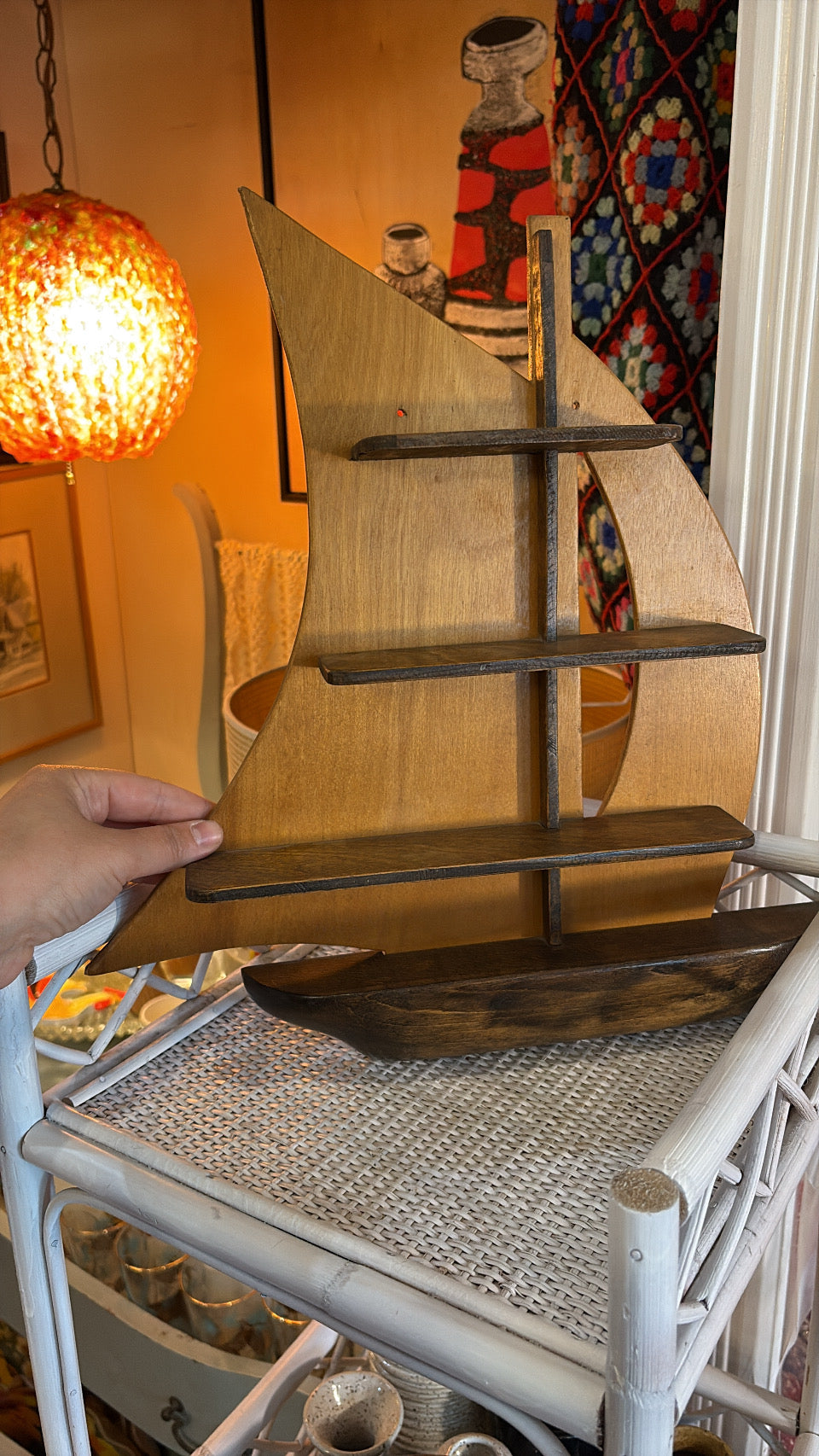Wooden Sailboat Shelf