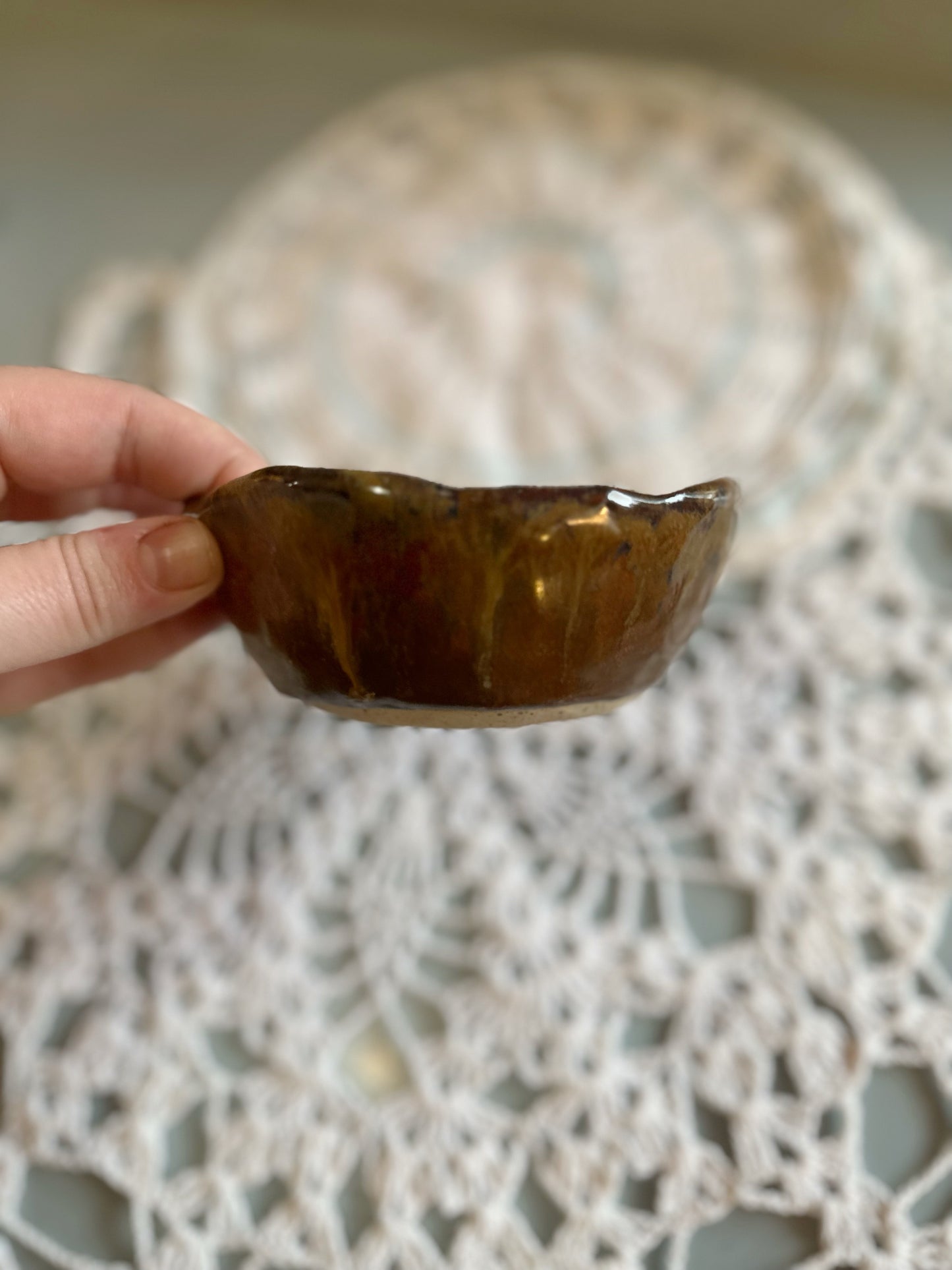 Artisan pottery - small brown catch all