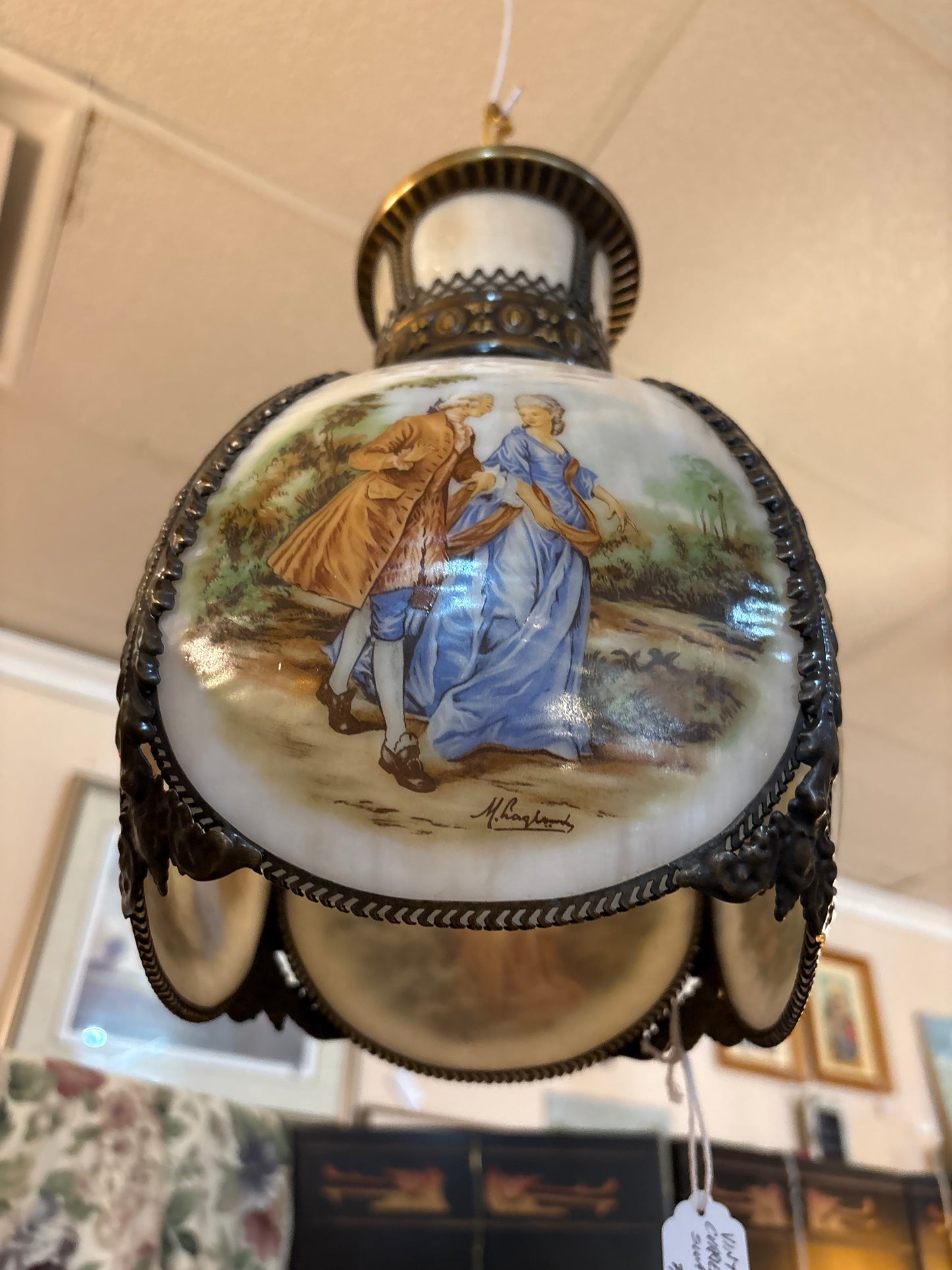 Courier & Ives Swag Lamp #1