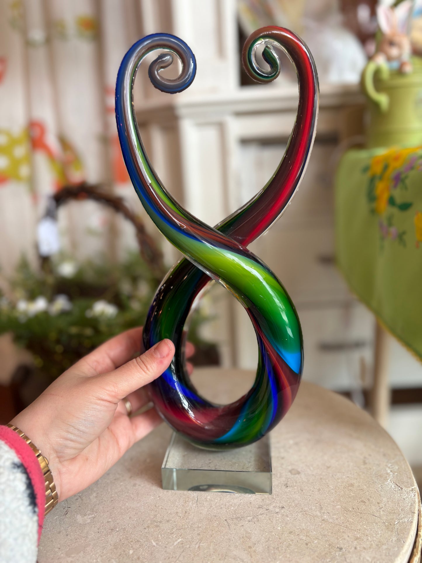 Murano Glassware Ribbon Sculp