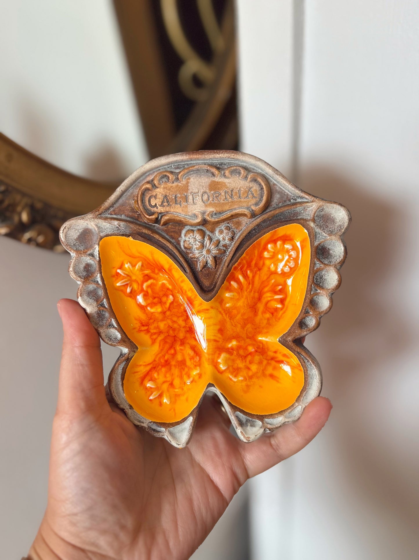 Treasure Craft California Butterfly souvenir tray
