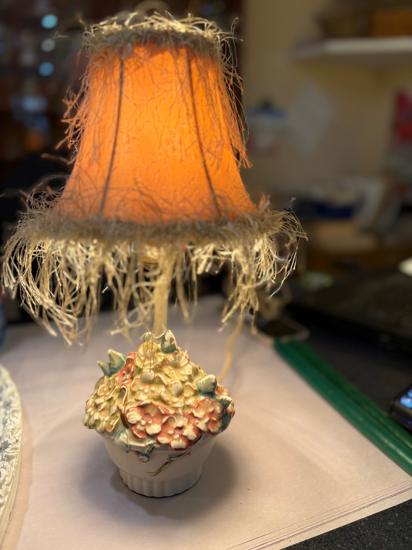 1950s Hand Painted Johnson Lazare Lamp