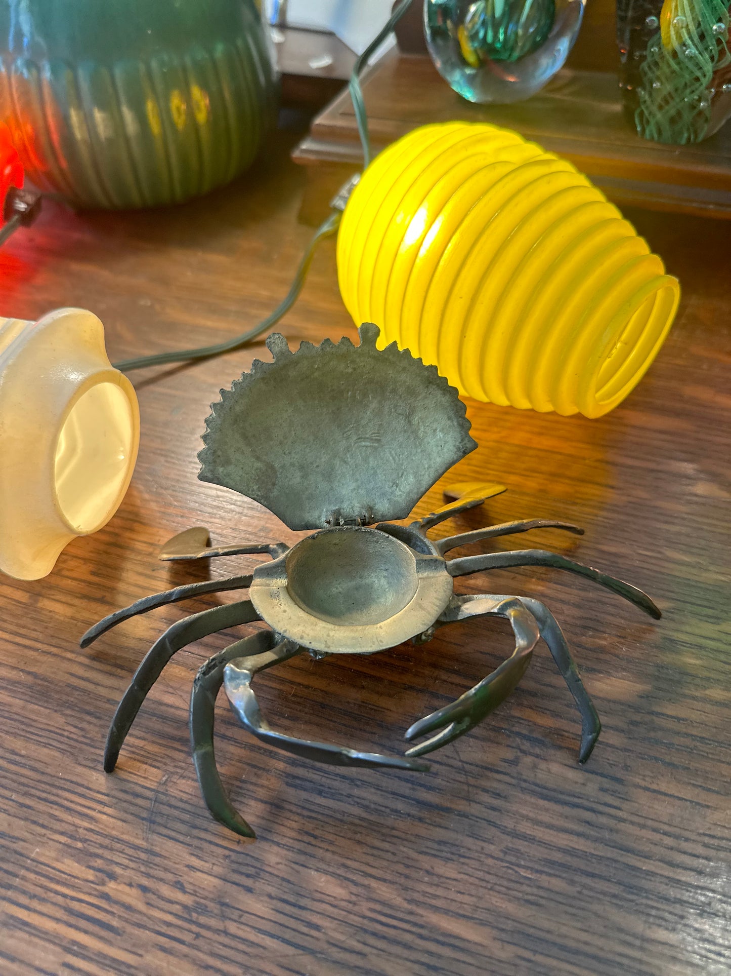 Brass crab ashtray