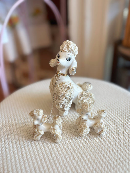 White Spaghetti Poodles - Giftcraft made in Japan