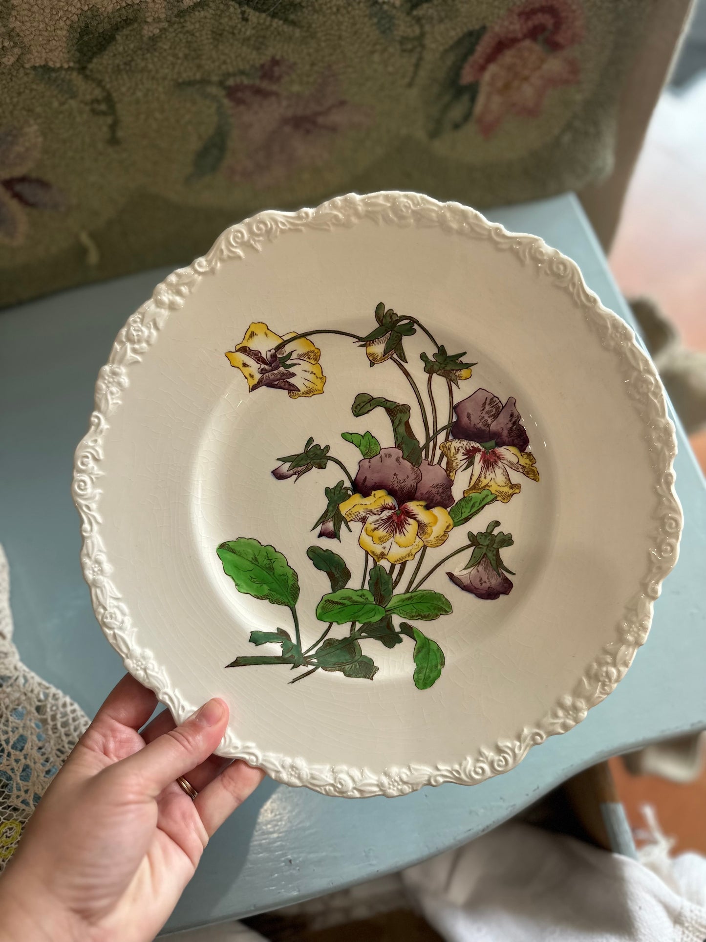 Cauldon England Pansy plate - small serving tray