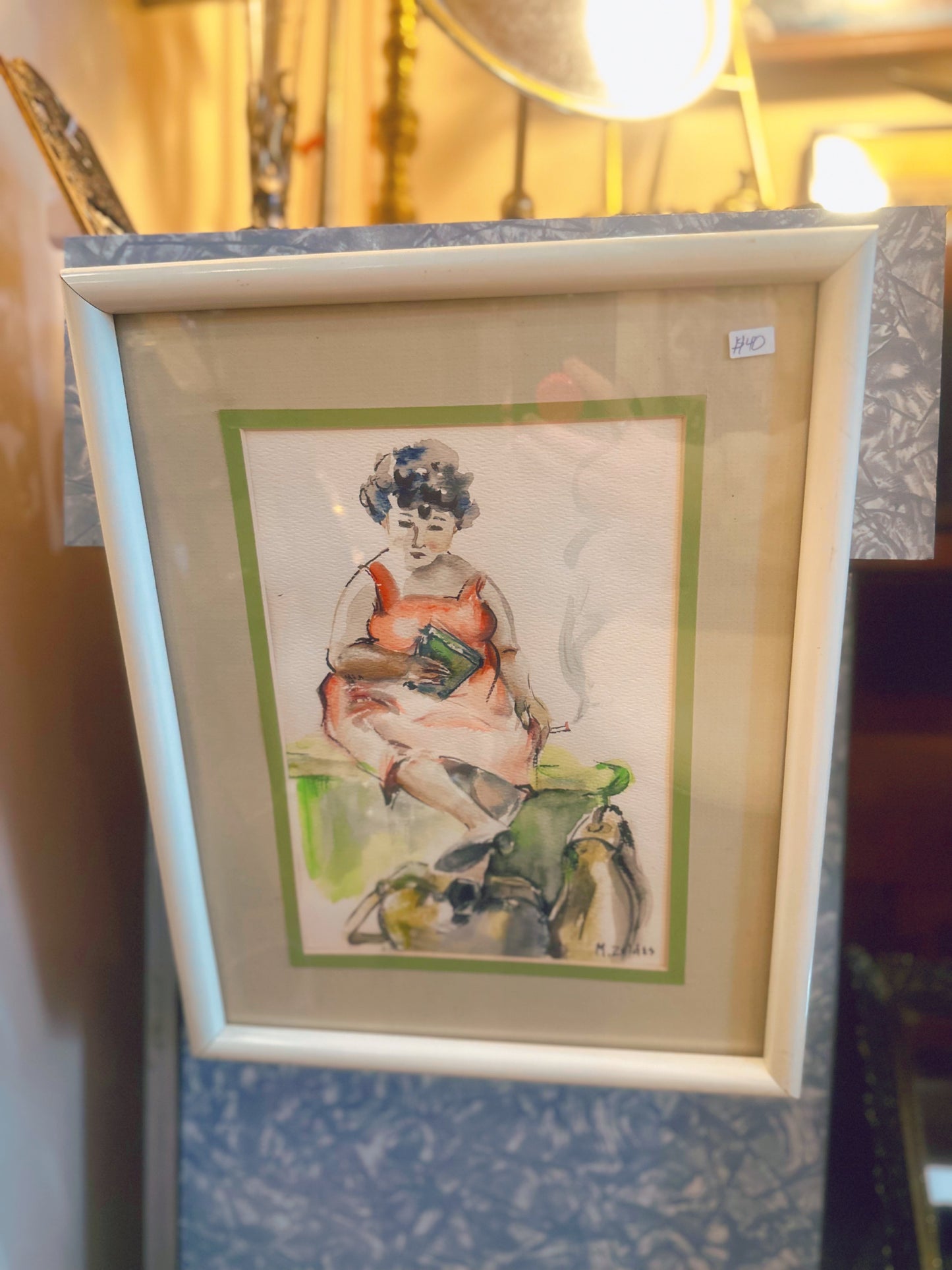 Framed painting signed M.Zeides