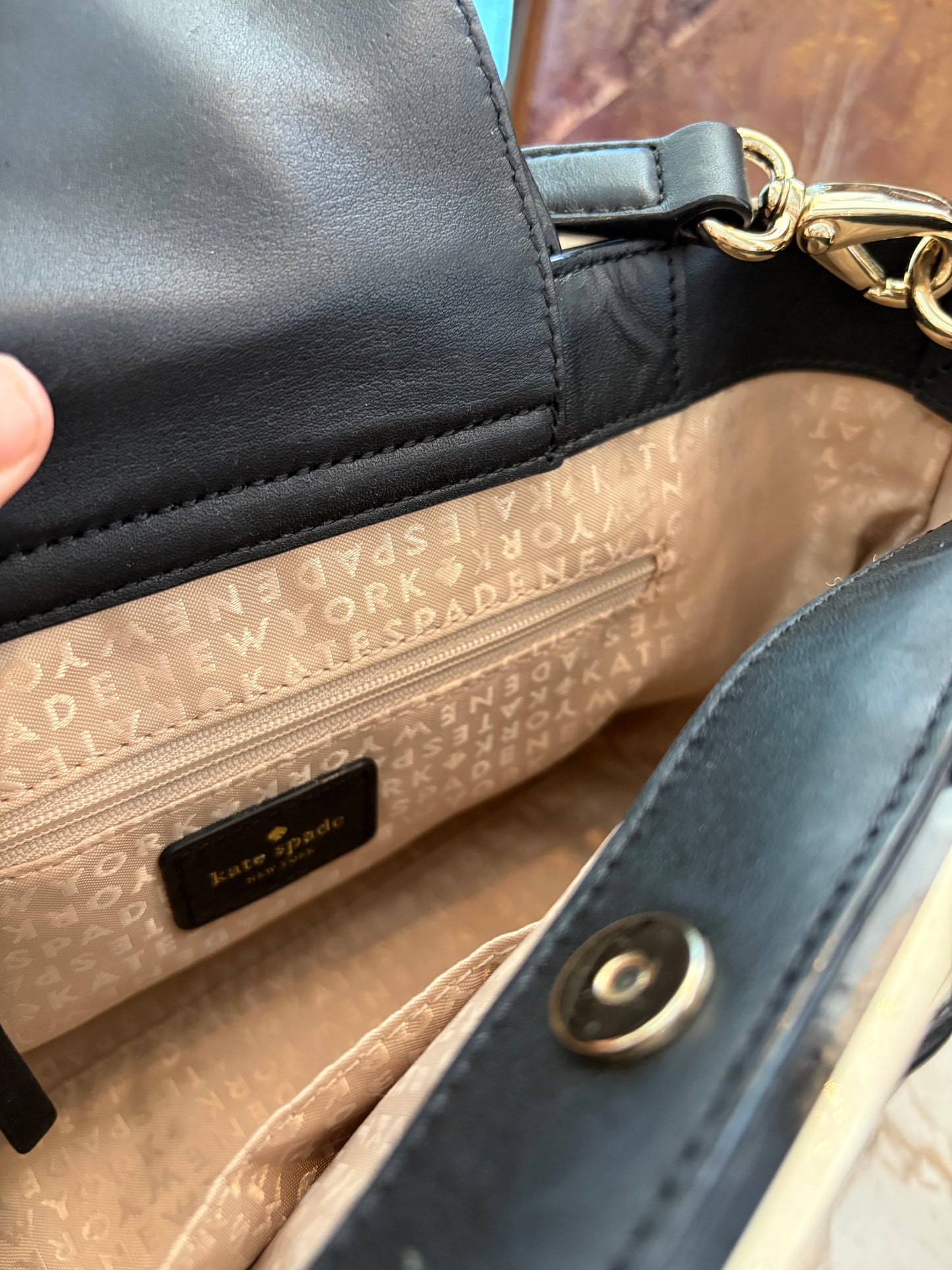 Kate Spade striped handbag with bow detail