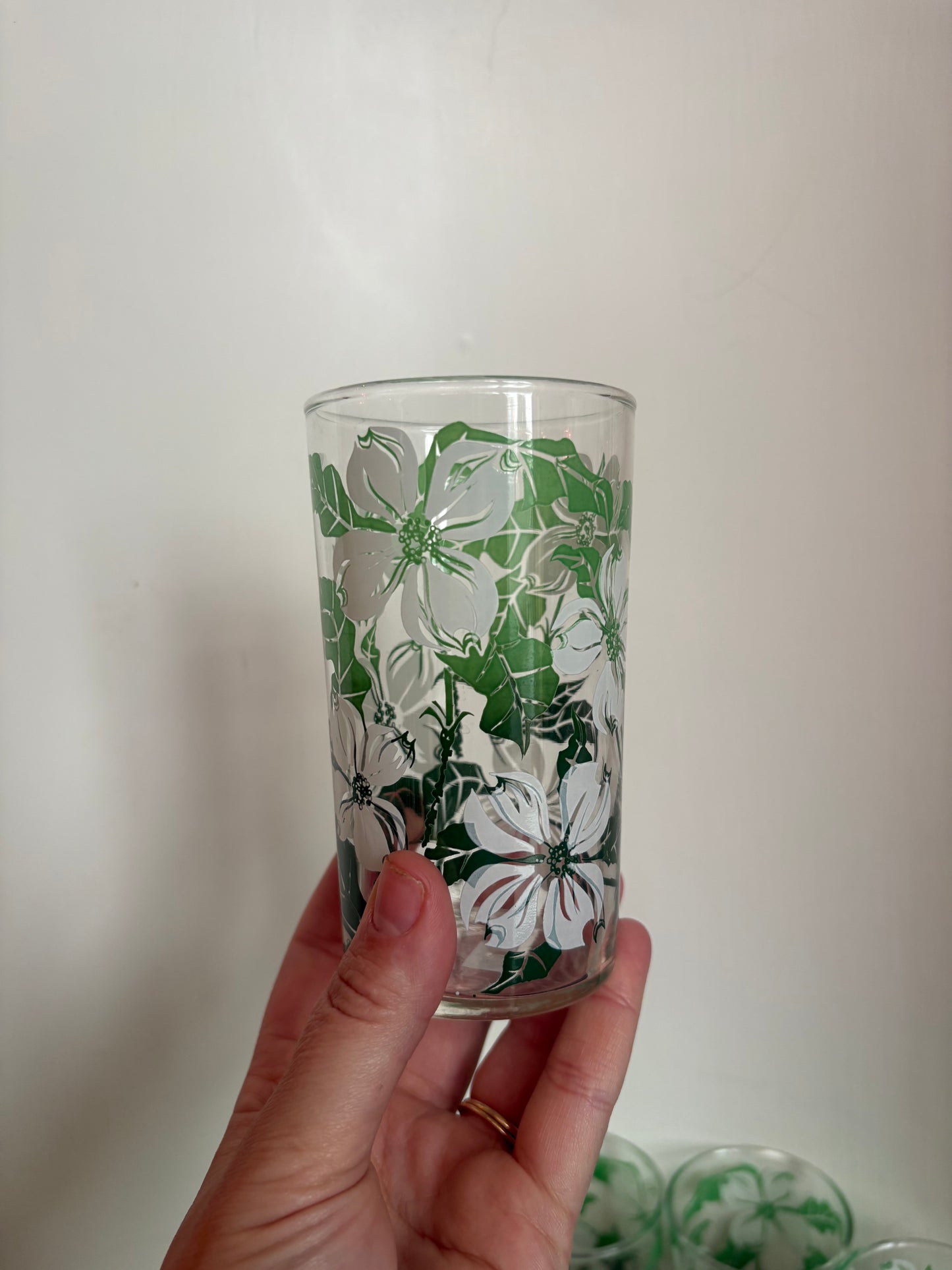 White Floral Juice Cups