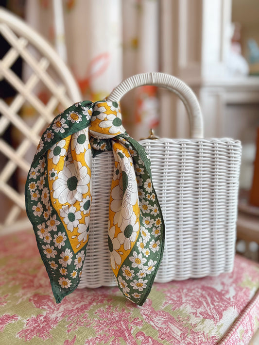 Silky Scarf #2- retro flowers