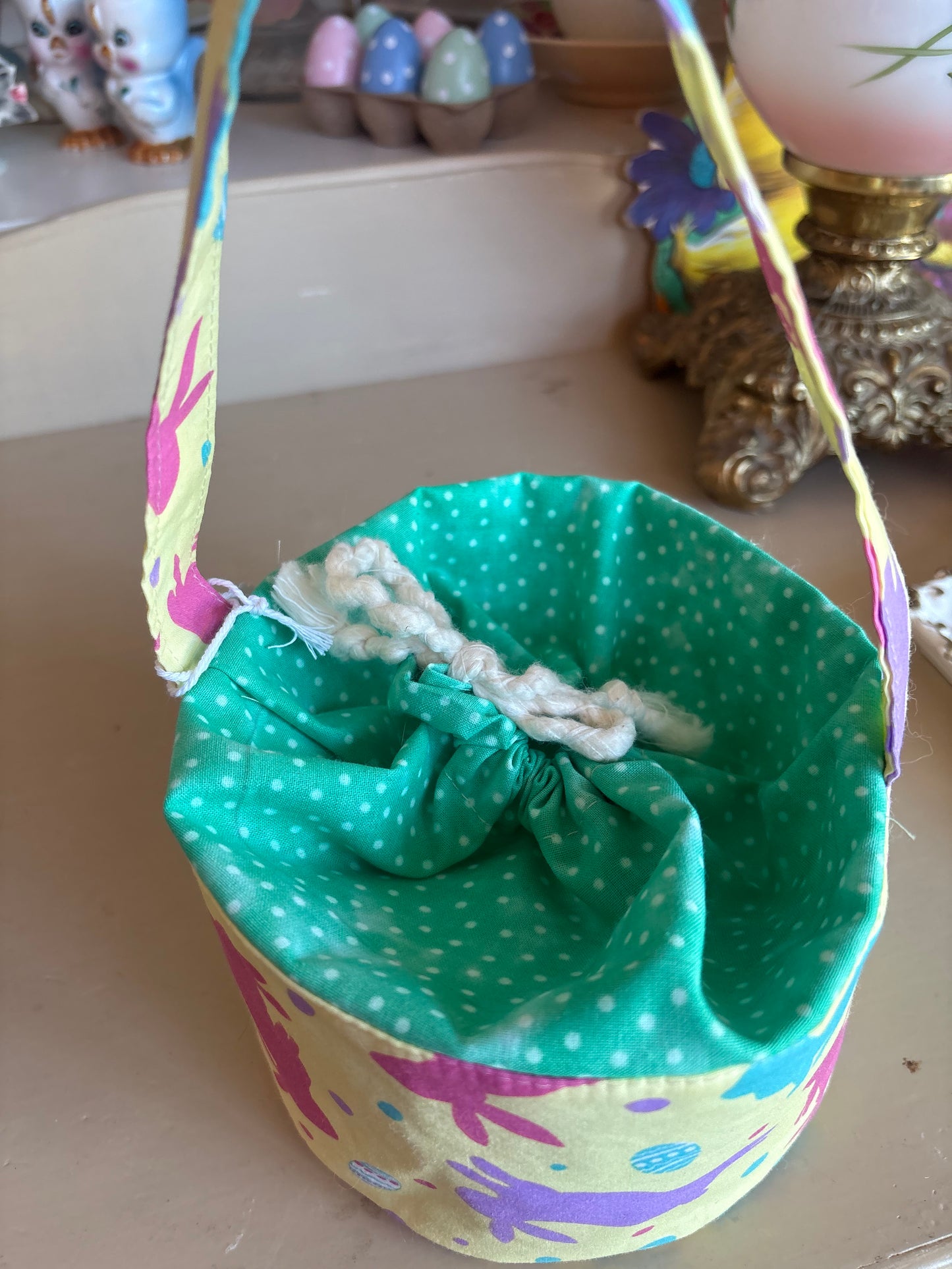 Yellow Bunny Easter Basket Handmade by Nana