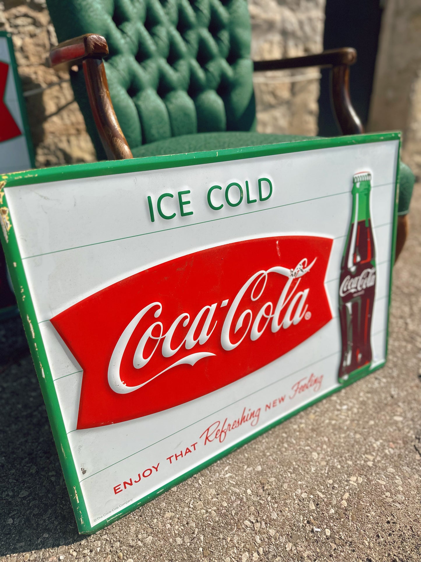 Coca Cola Horizontal Tin Sign - 80s reprint (approximately 200 made)