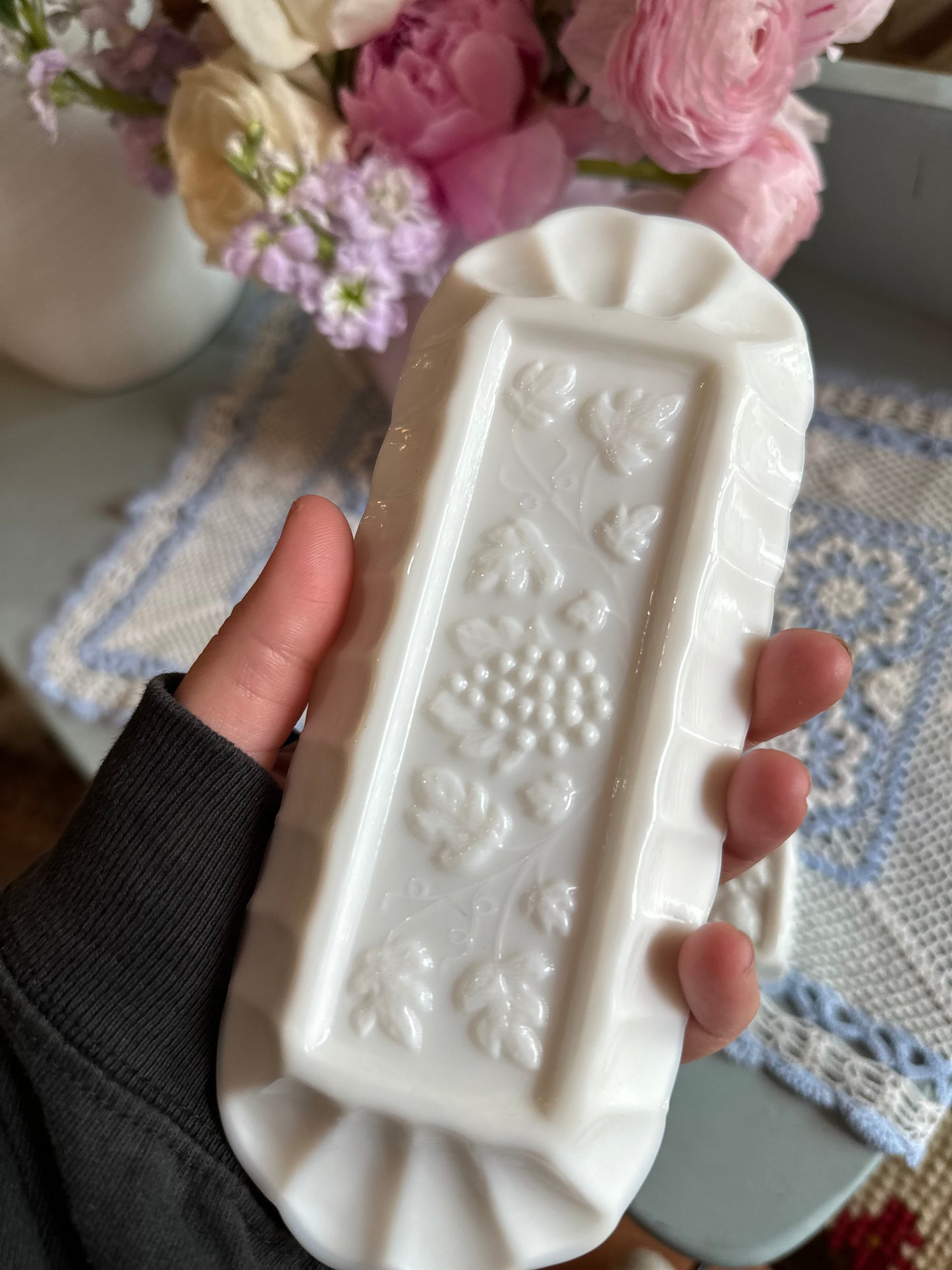 Westmoreland Milk Glass Butter dish