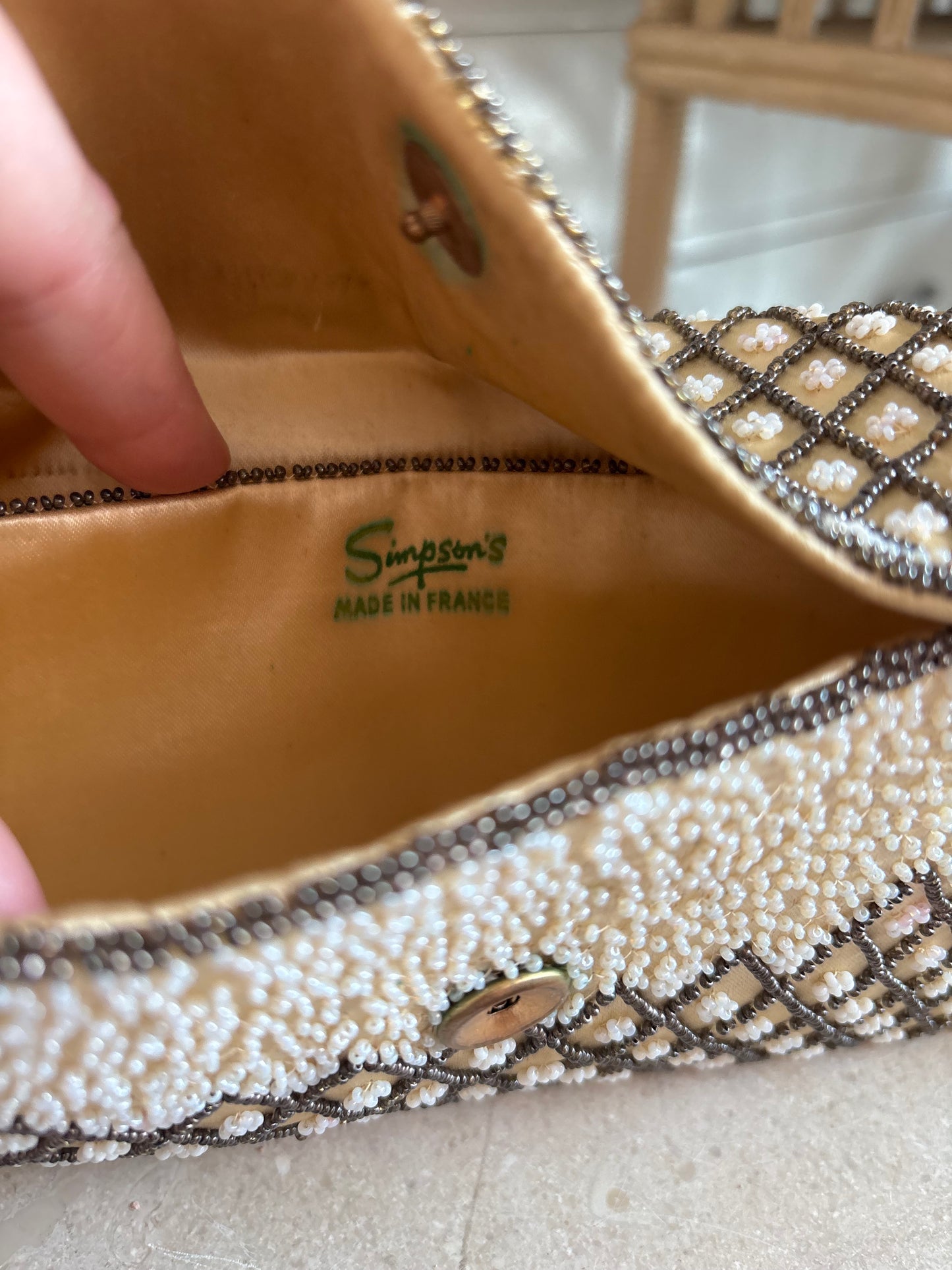 Simpson’s made in France beaded clutch purse