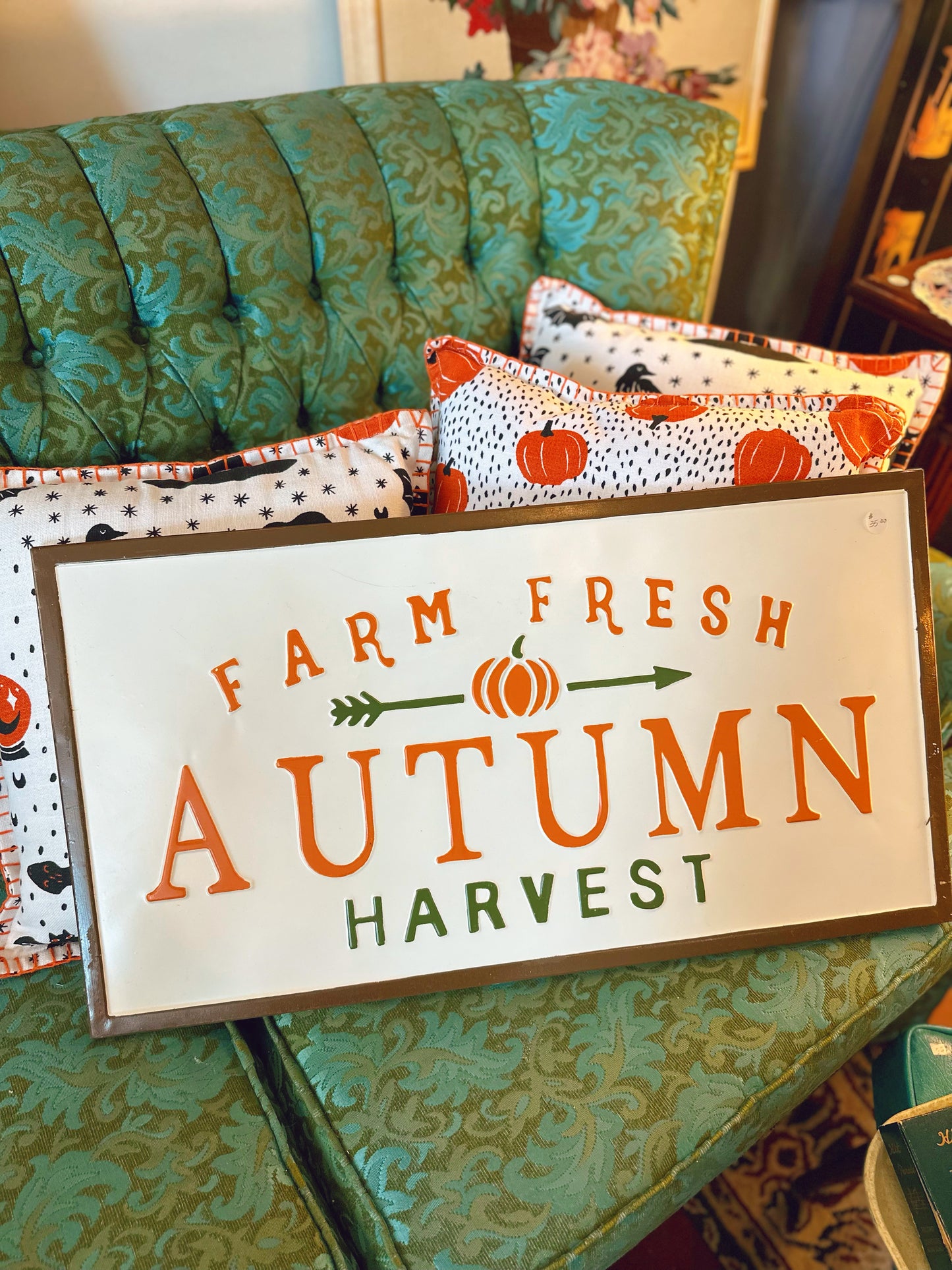 Farm Fresh Autumn Harvest large tin sign