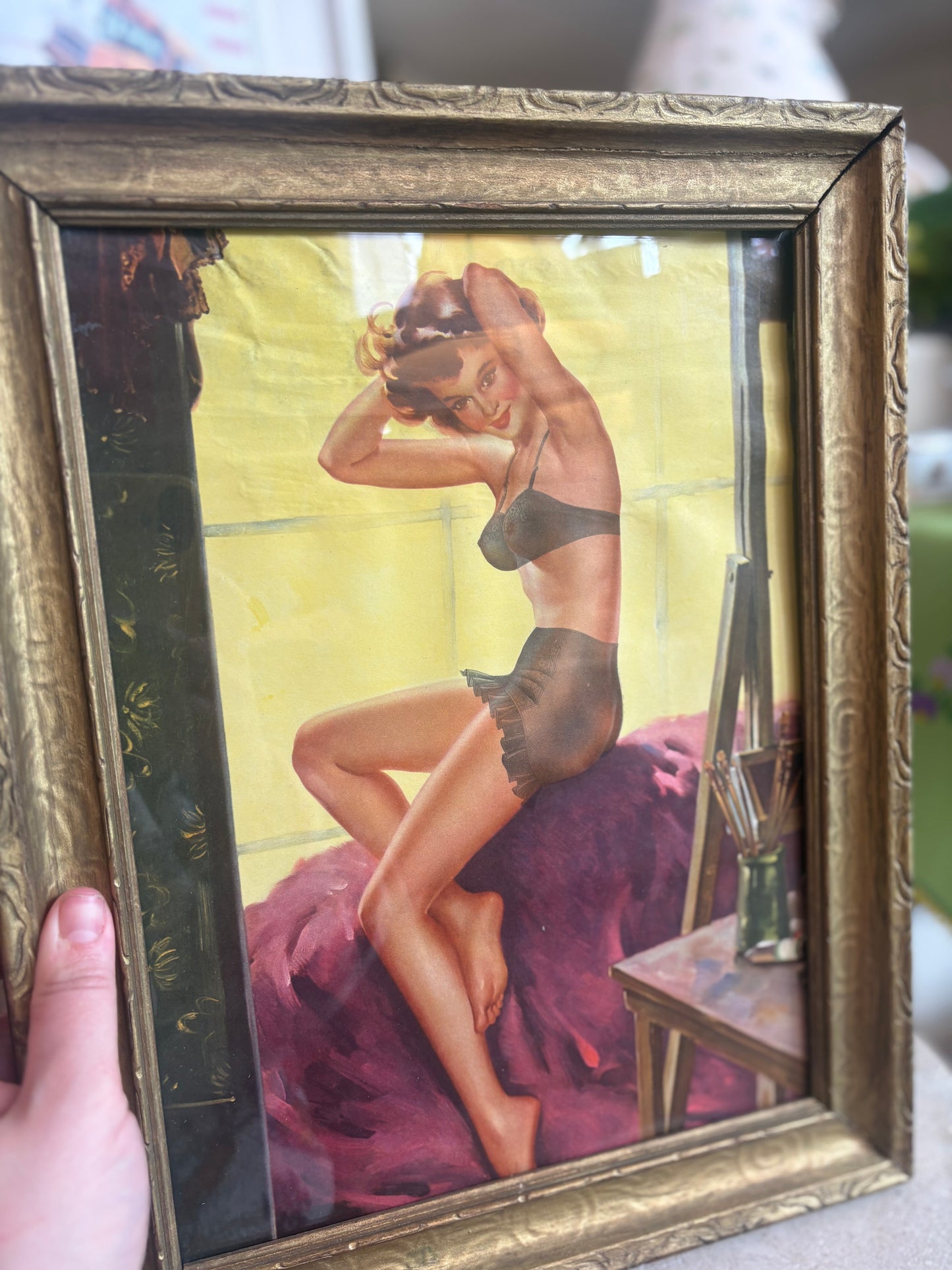 Framed Sales Calendar Advertisements - woman in lingerie