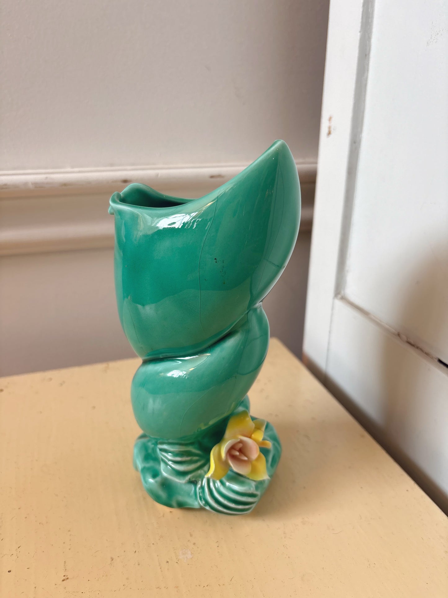 Rose pottery vase - made in Japan
