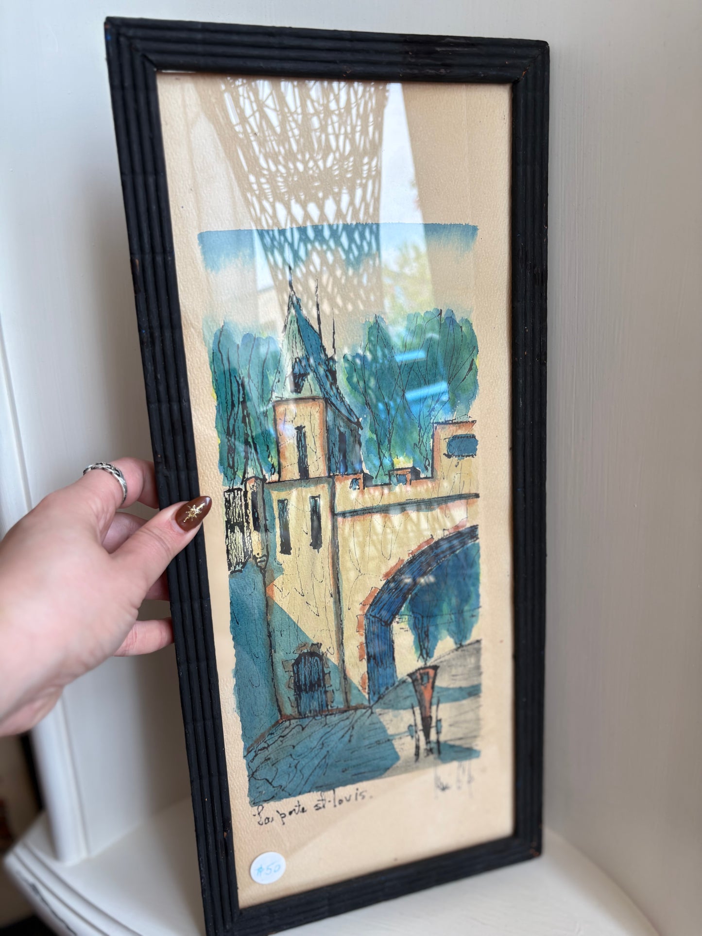 Pair of original paintings, Quebec Porte St. Louis,  Musee de Cire - signed, Galerie Rene Blouin