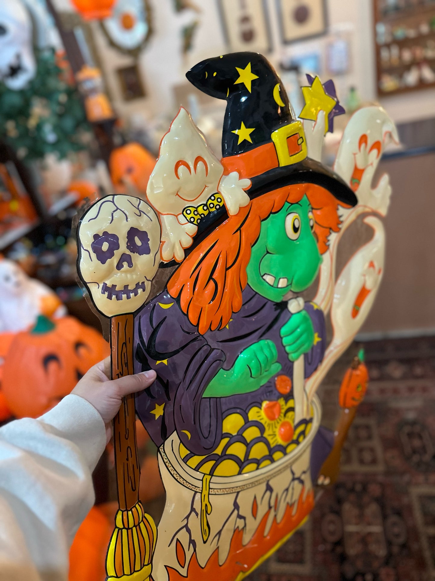 Large plastic witch - vintage Halloween cutout