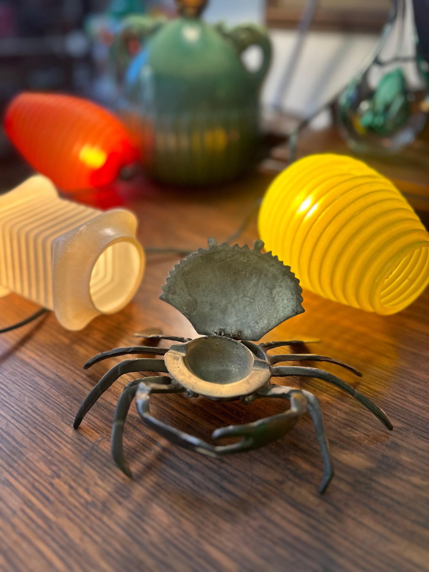 Brass crab ashtray