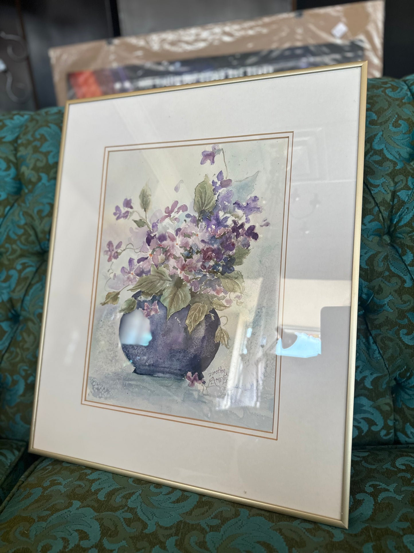 Signed & framed Dorothy Amey floral painting