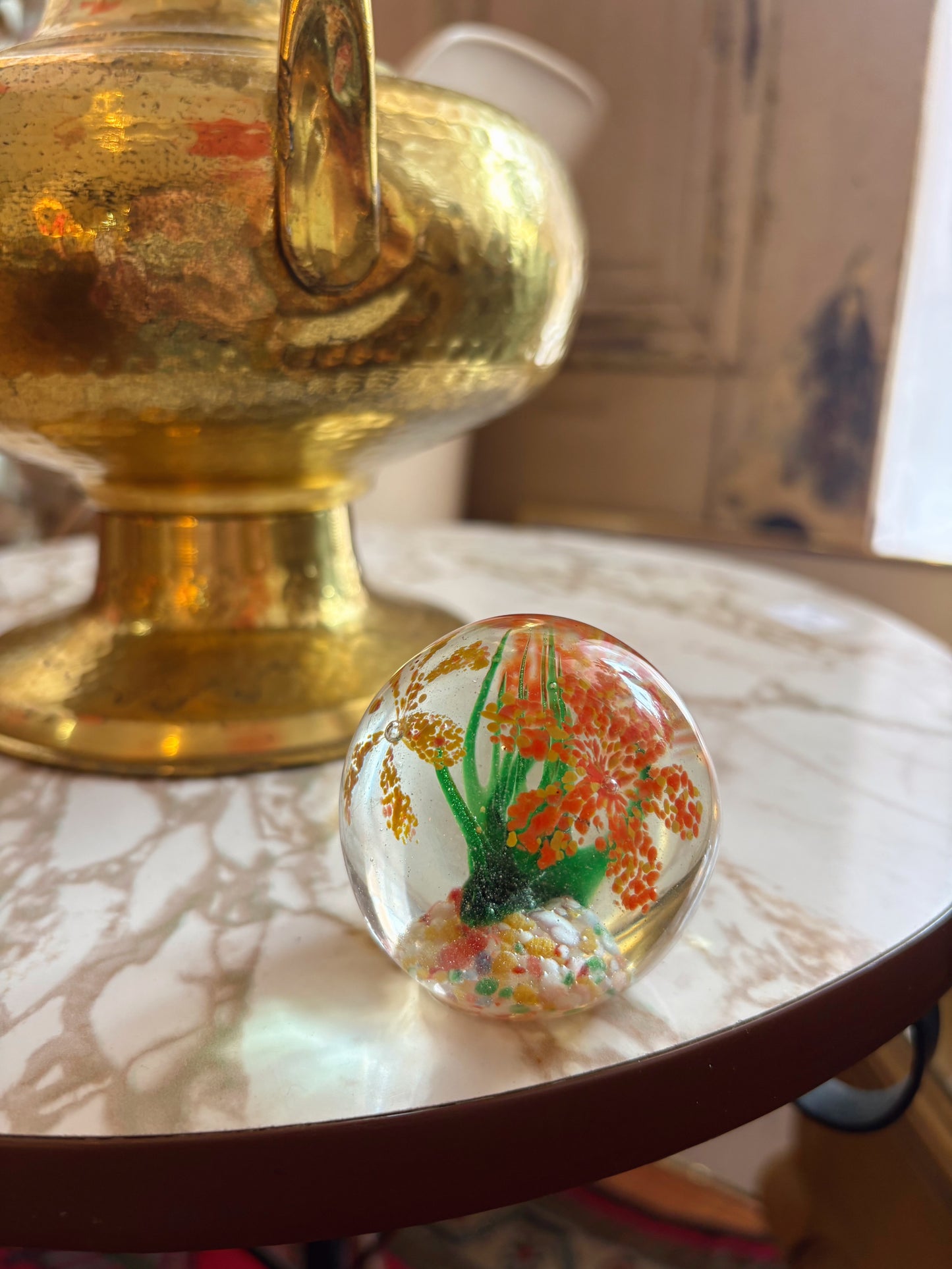 Small Floral retro paperweight