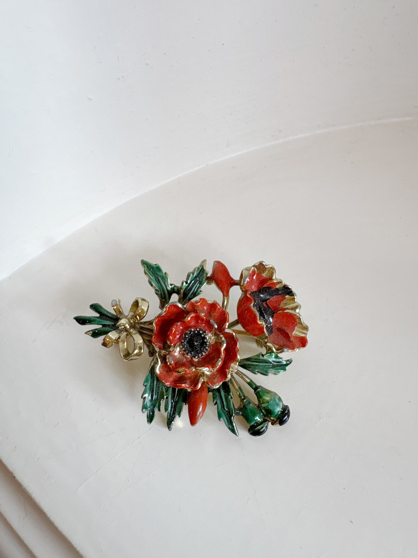 Brooch #23 - orange flowers