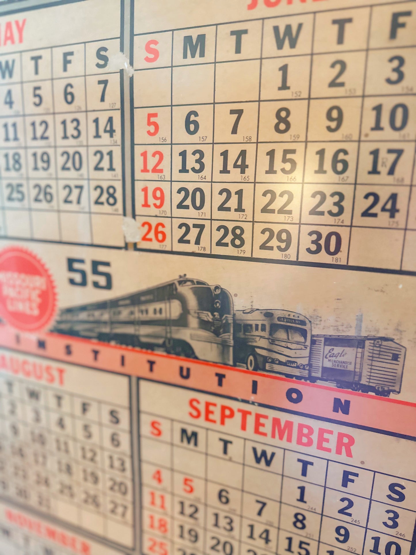 Framed Missouri Pacific Lines Calendar Print