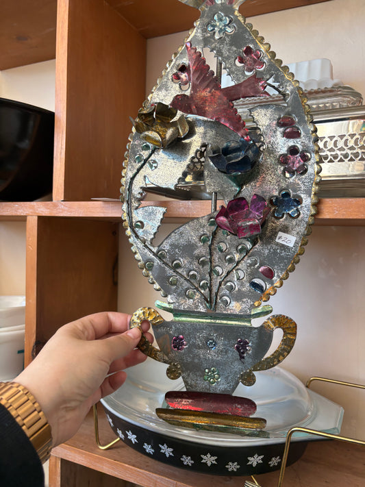 Metal hanging art piece - stamped Mexico