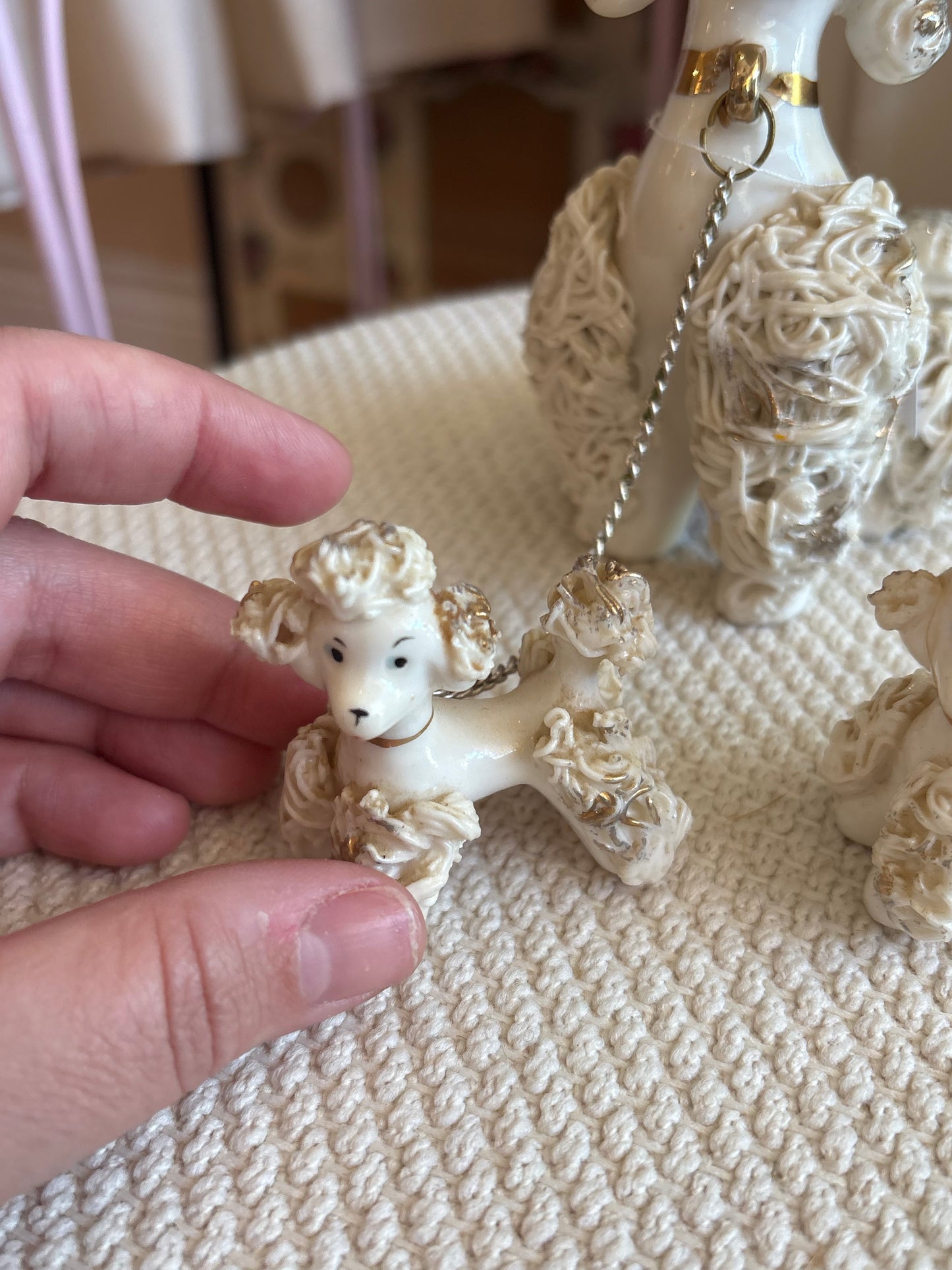 White Spaghetti Poodles - Giftcraft made in Japan