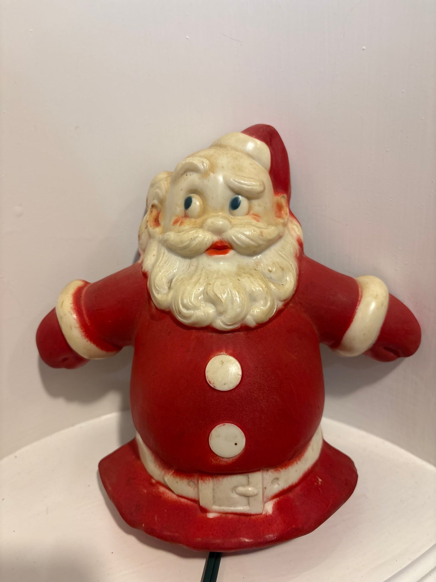 1950s Santa Glow Wall Plaque or Tree Topper