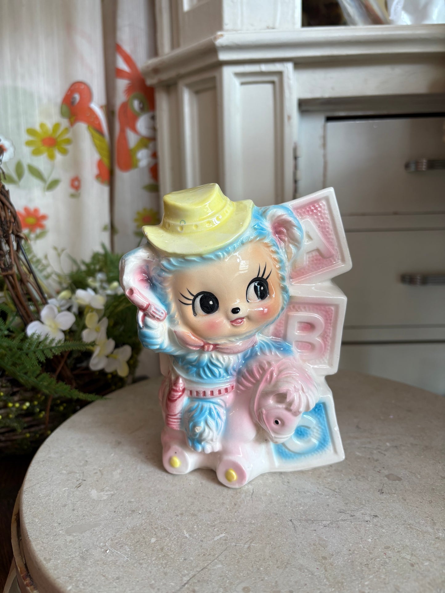 Cowboy ABC ceramic japan planter