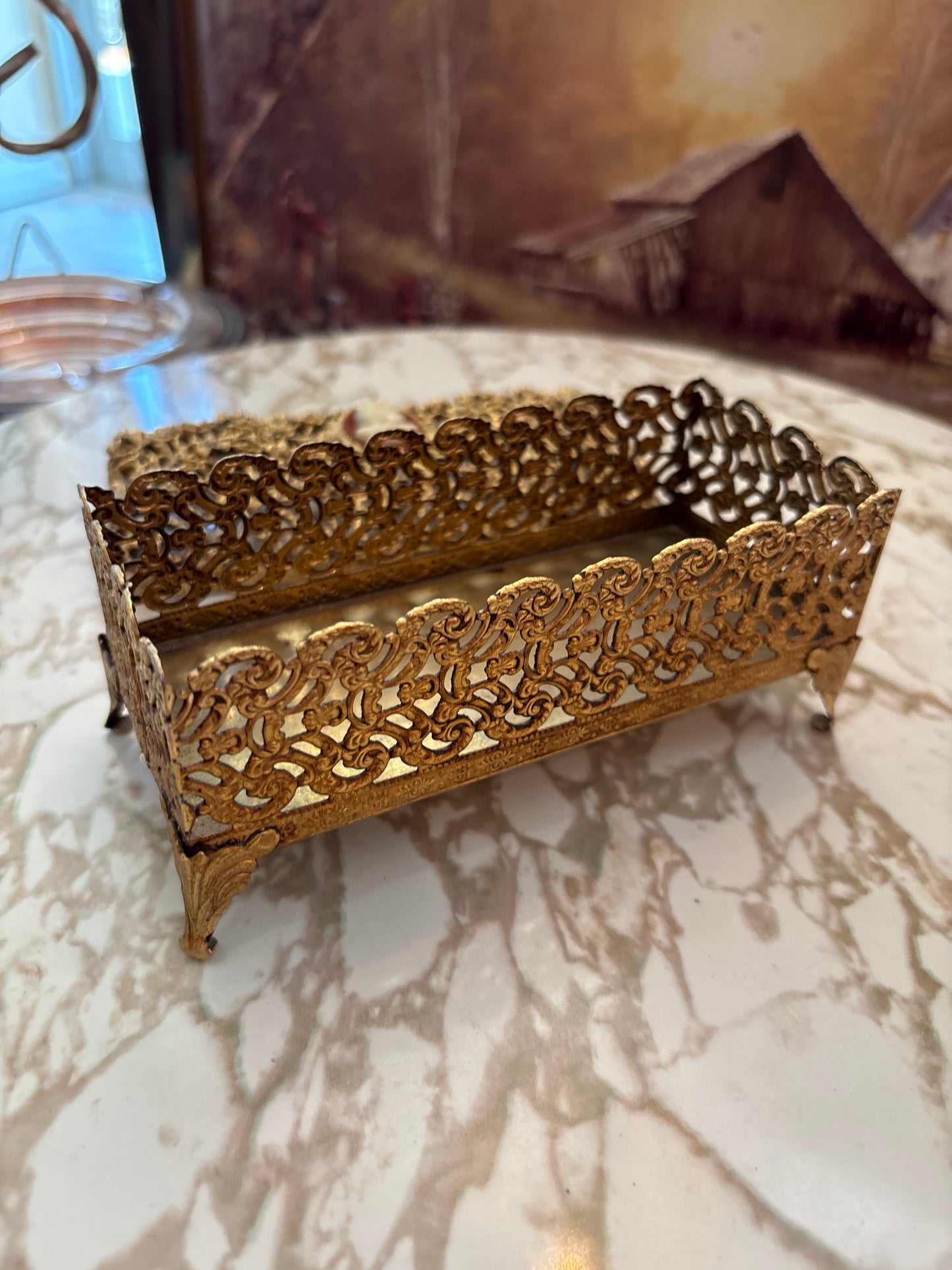 Ormolu Hollywood Regency box with cameo detail