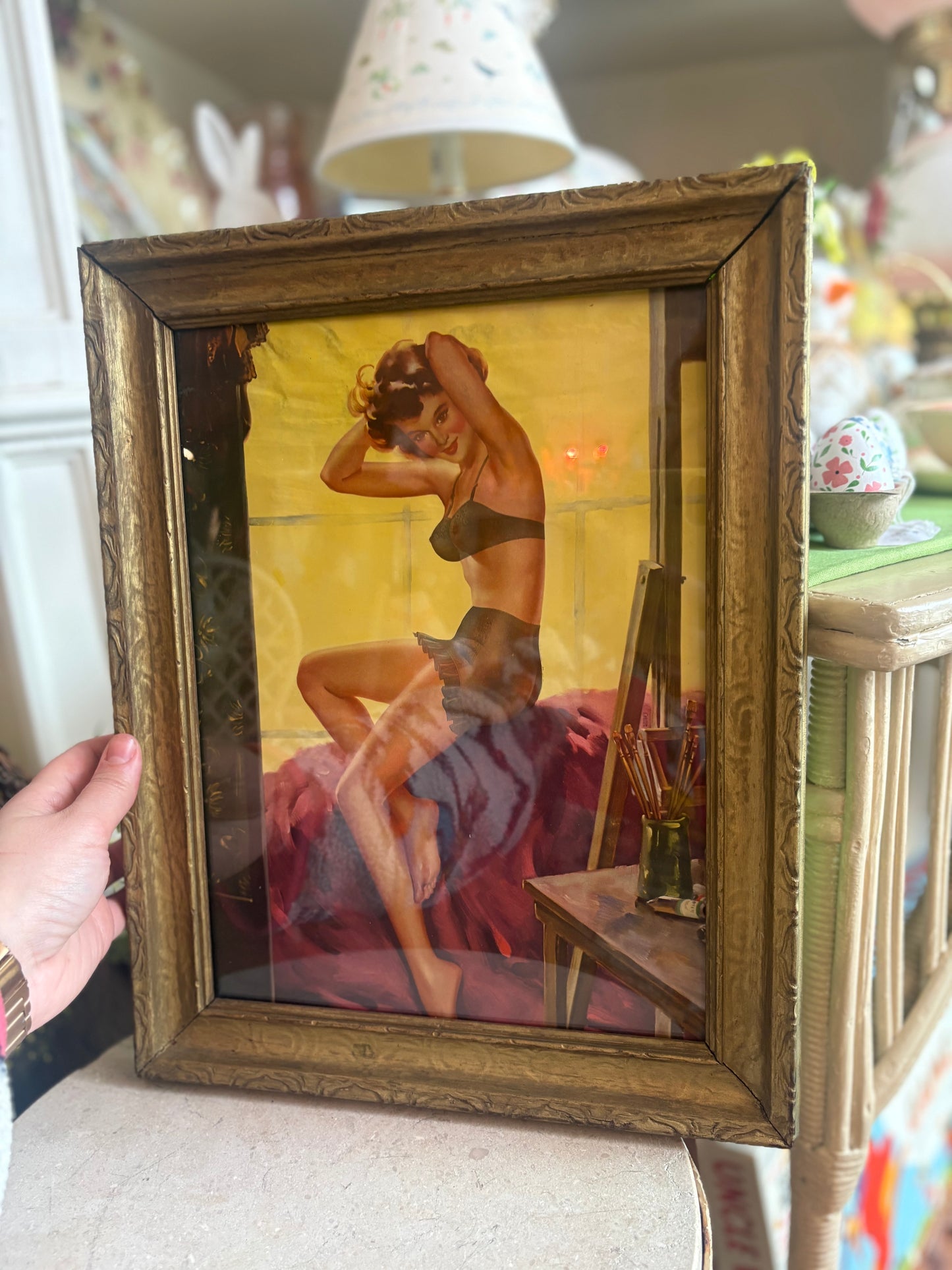 Framed Sales Calendar Advertisements - woman in lingerie