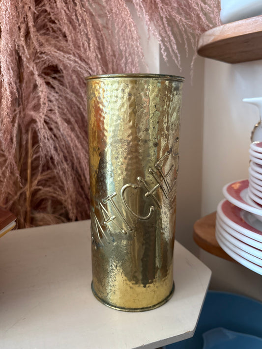 Lombard Brass Tall Matches Holder -  made in England
