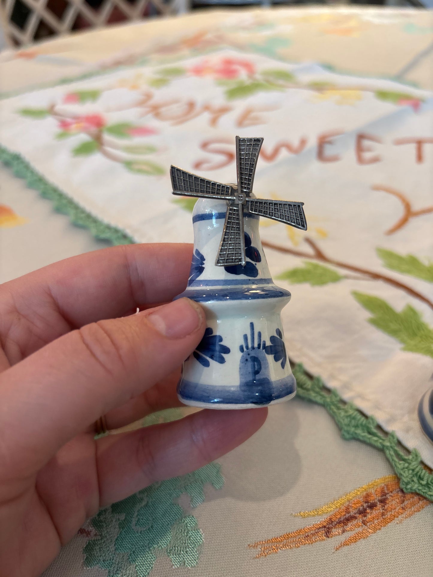 Blue & White Windmill Salt and Pepper Shaker Set