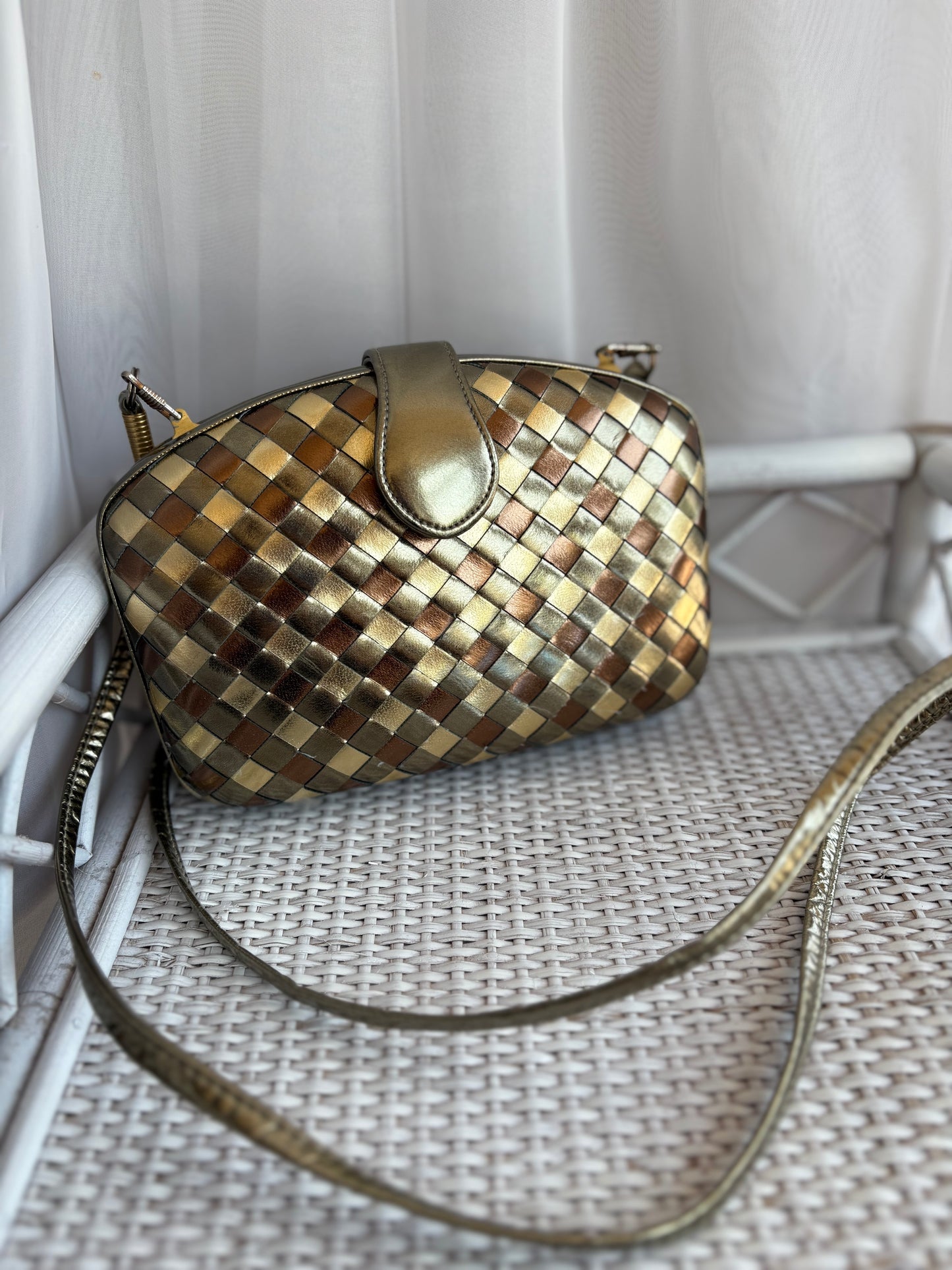 Metallic evening bag