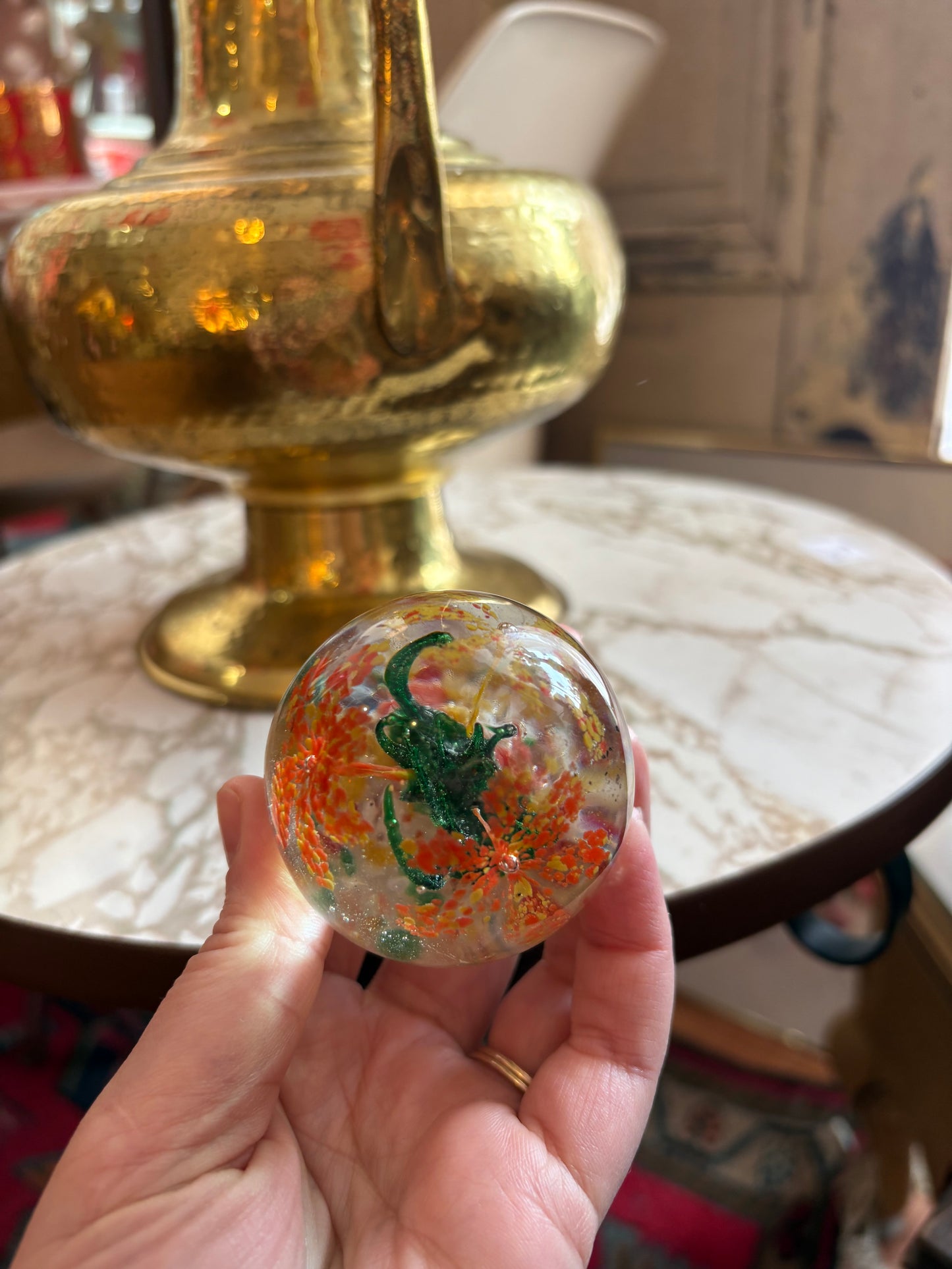 Small Floral retro paperweight