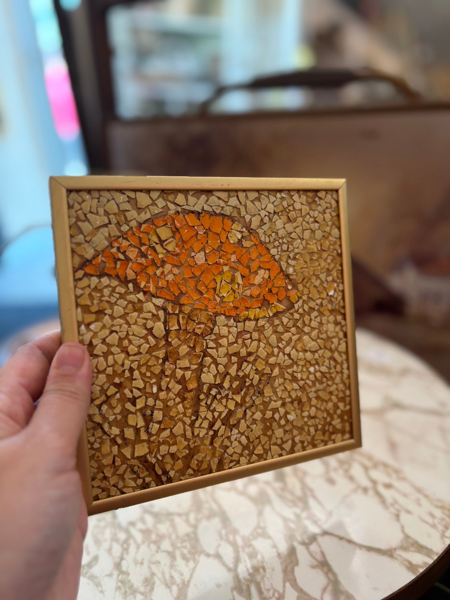 Small mosaic mushroom wall art