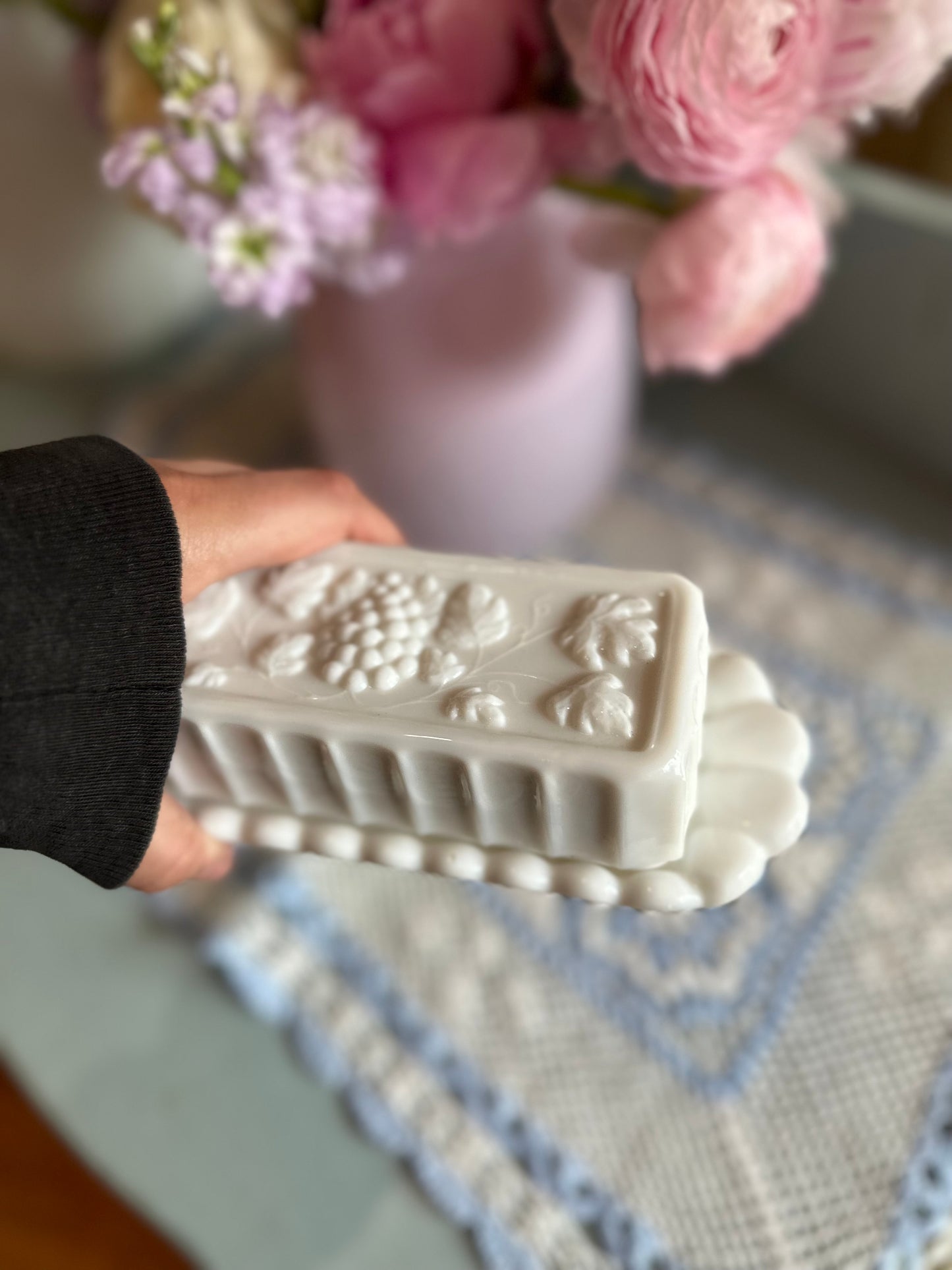 Westmoreland Milk Glass Butter dish