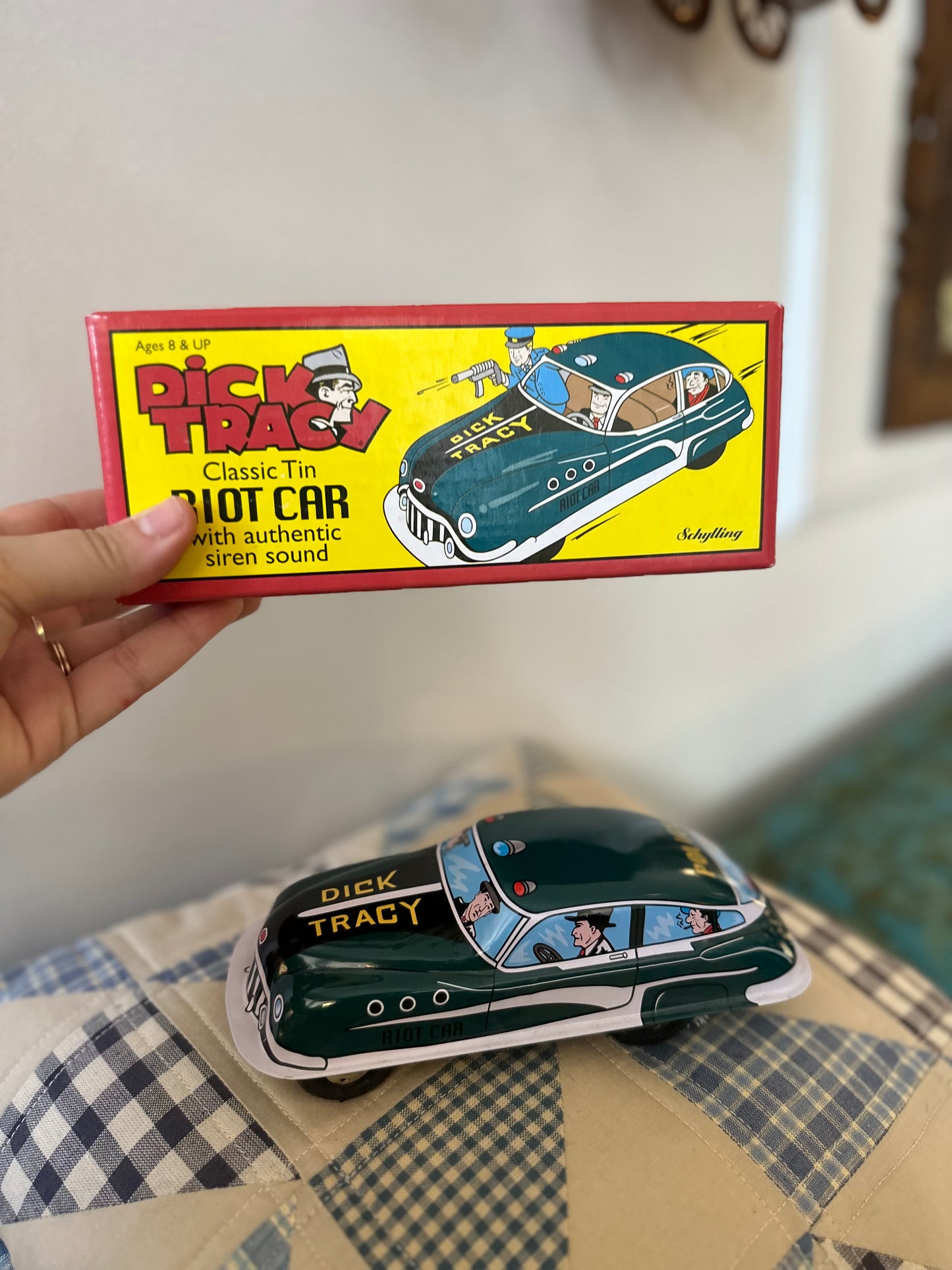 Schylling Dick Tracy Tin Riot Car with siren sound (2002)