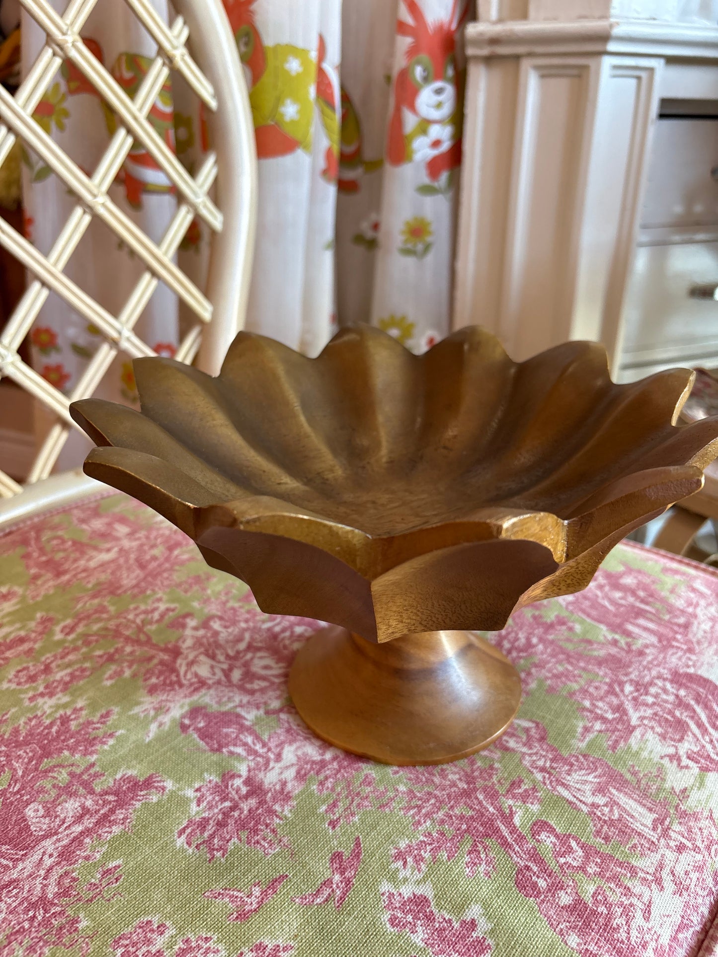 Handmade wooden fruit bowl