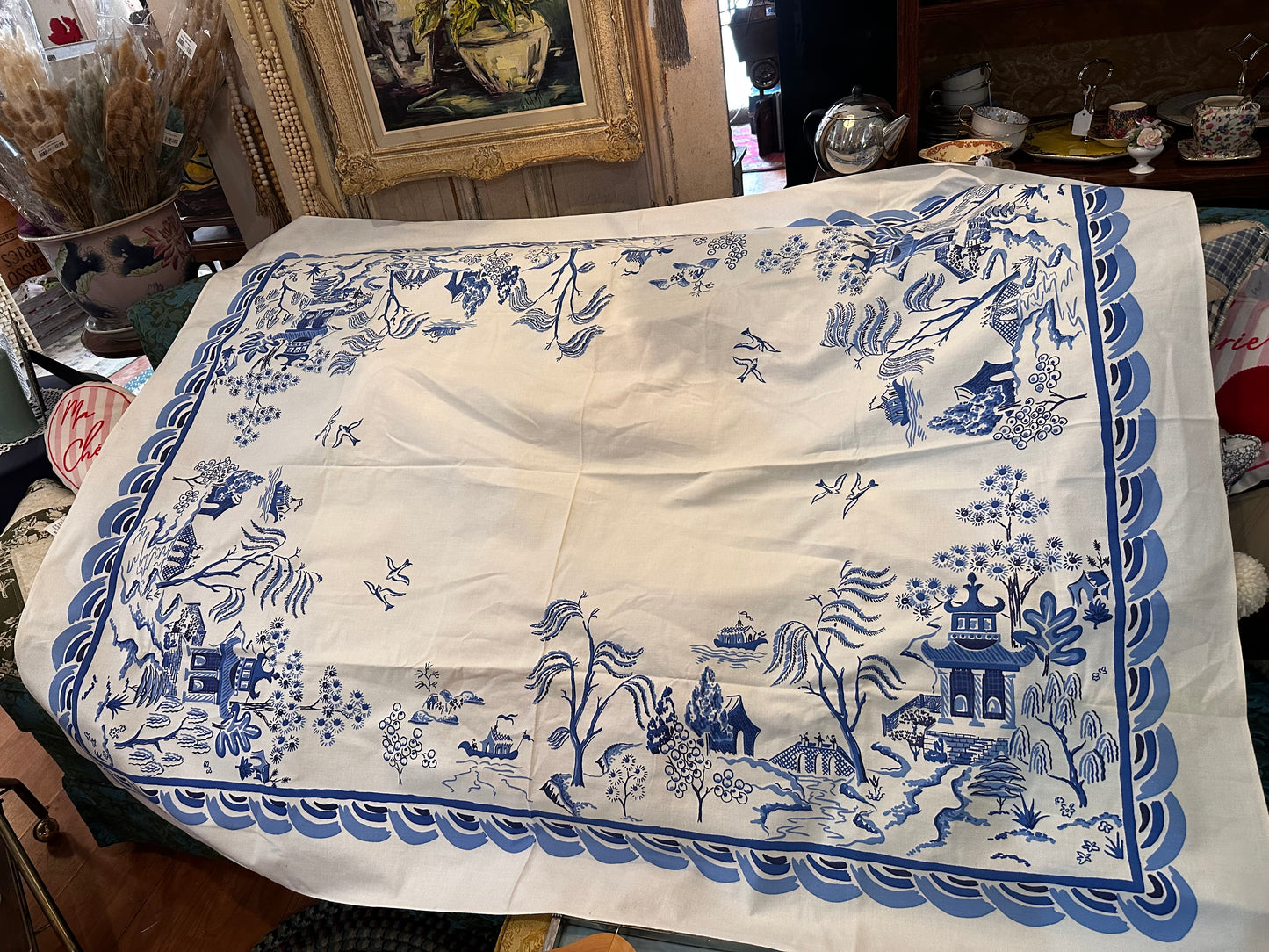 Blue & White tablecloth