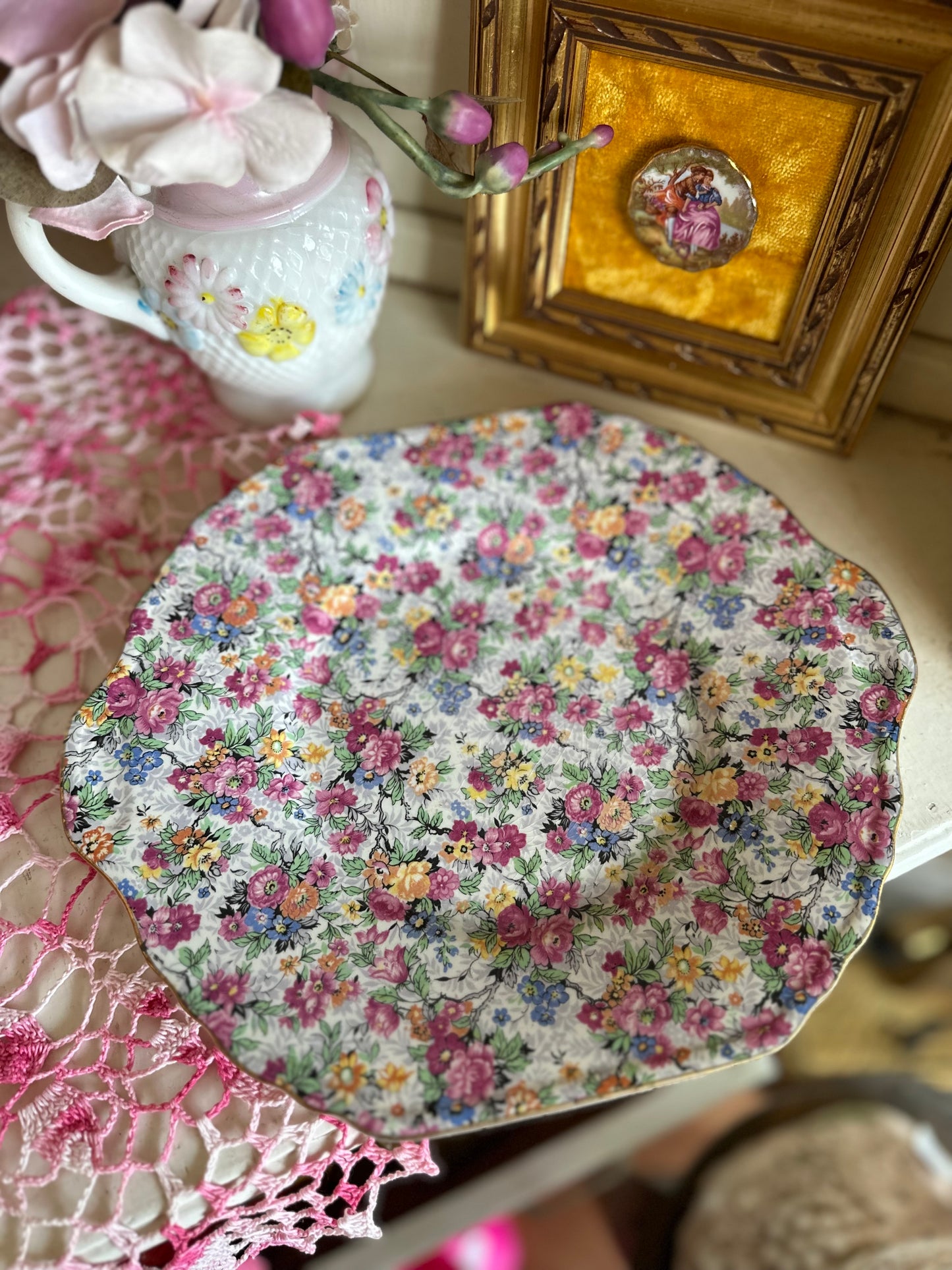 Vintage Lord Nelson "Marina" Pattern Chintz Luncheon Plate-Made in England