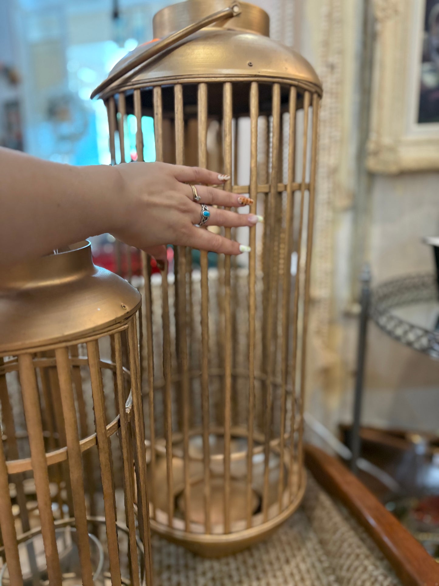 Set of large bamboo lanterns