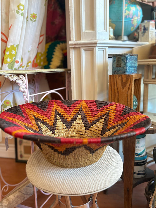 Colourful woven basket