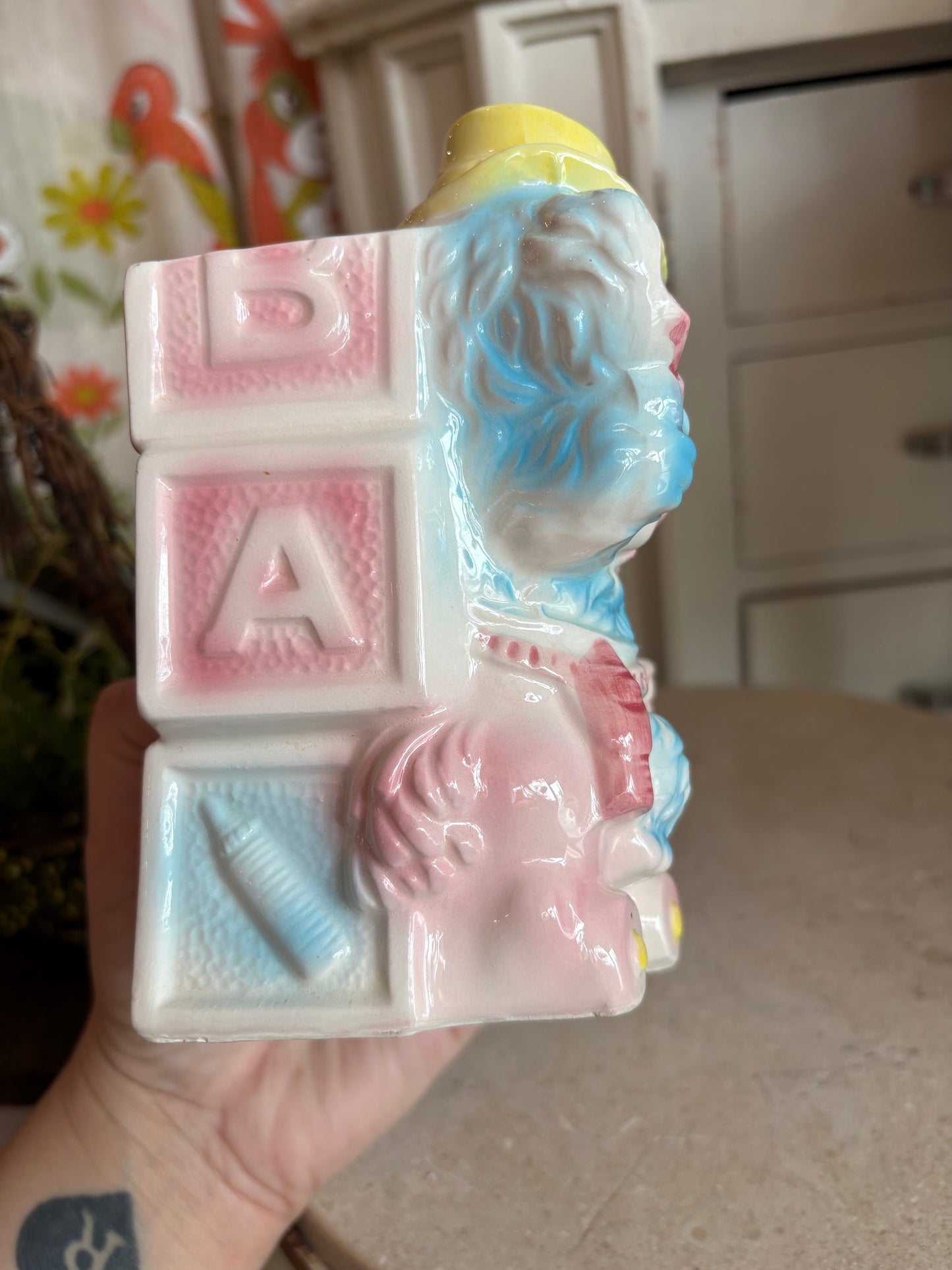 Cowboy ABC ceramic japan planter
