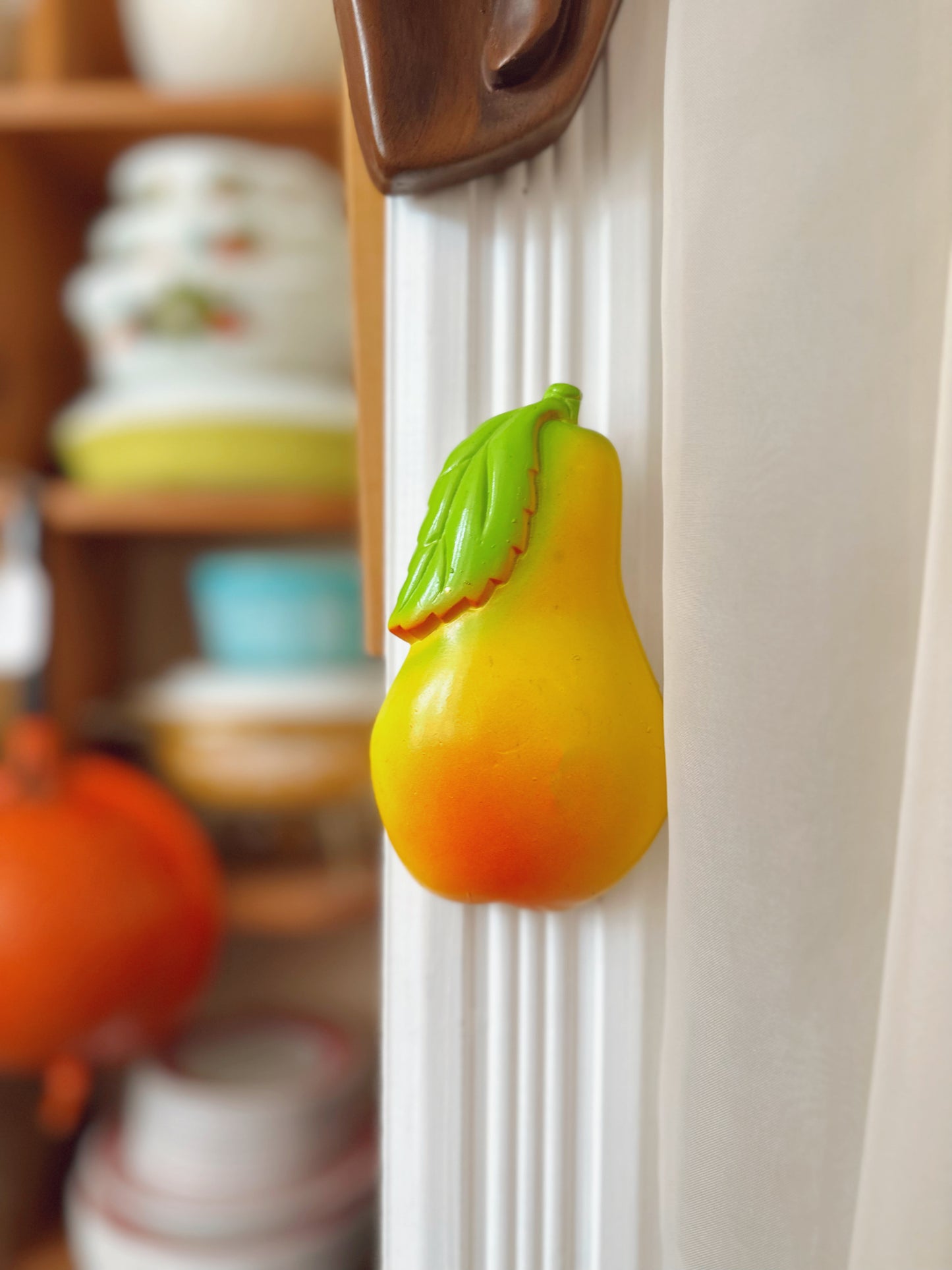 1970s wall hanging Chalkware Pear