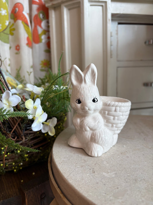 White ceramic bunny egg cup