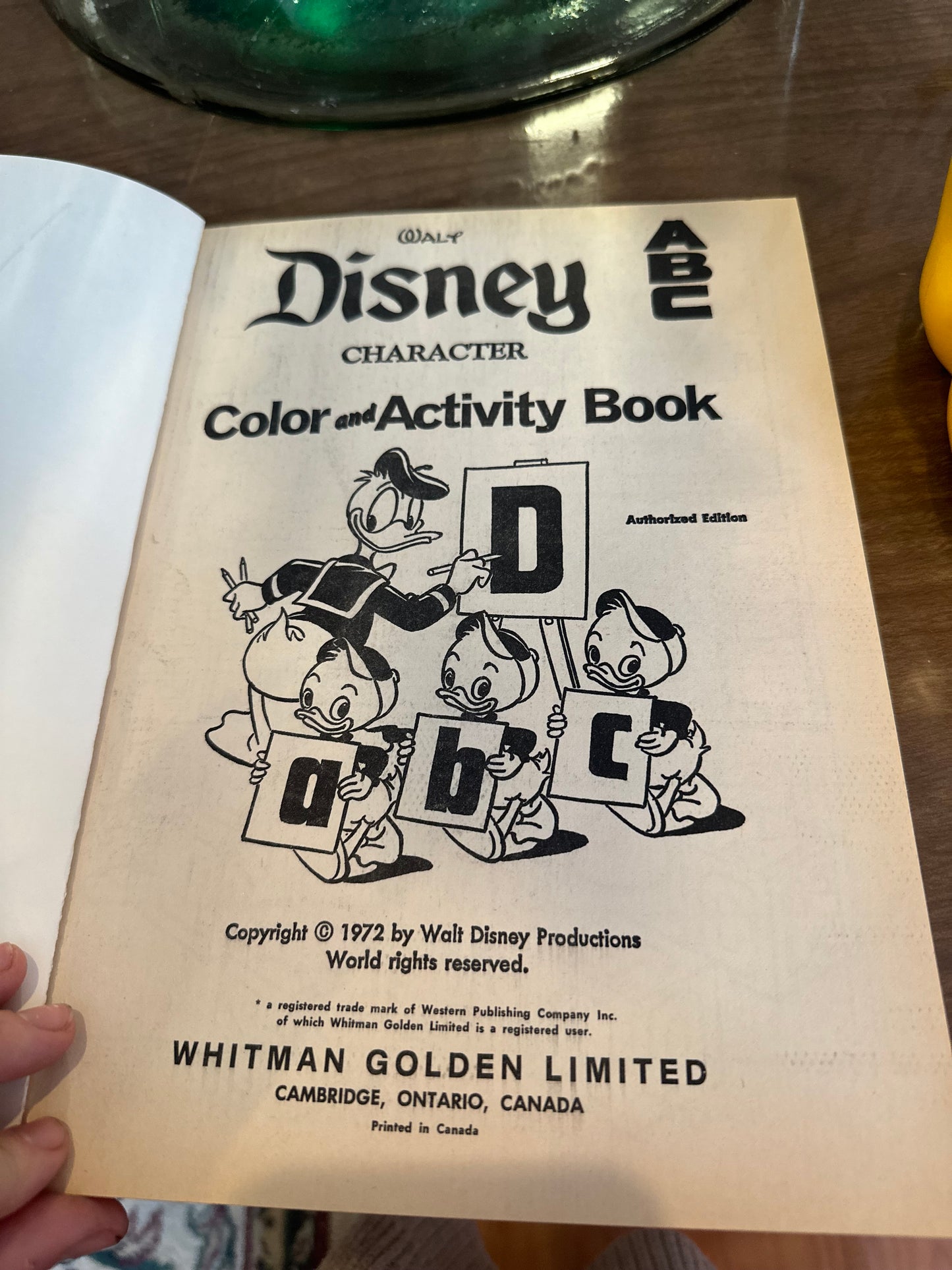 1972 Disney ABC Character color & activity book - never used