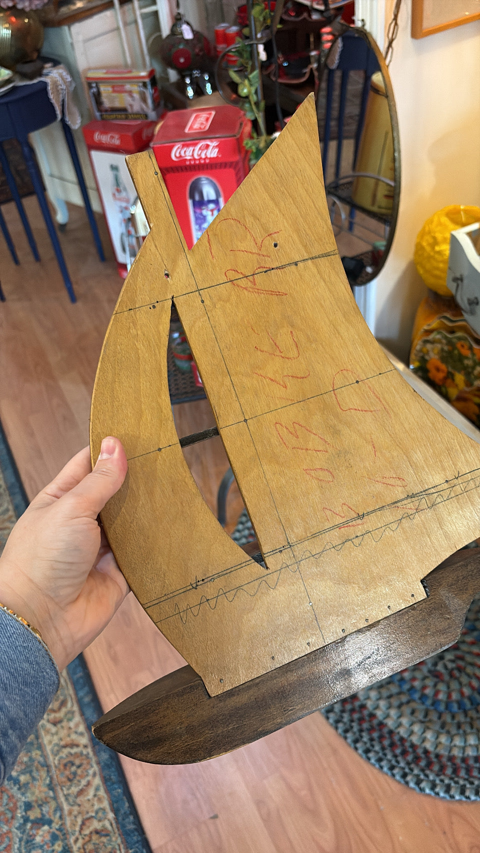Wooden Sailboat Shelf